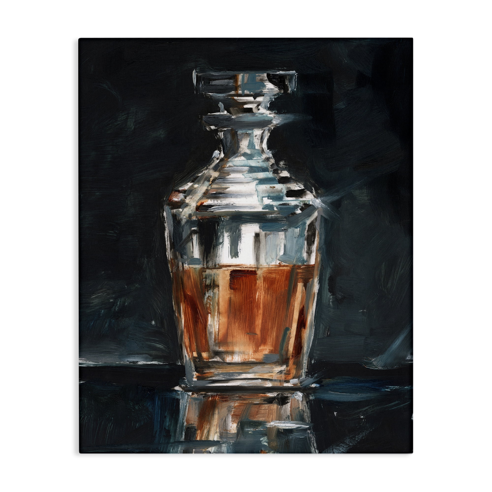 Stupell Industries Whiskey Decanter Still Life Food & Beverage Painting Gallery Wrapped Canvas Art Print Wall Art, 36 x 48