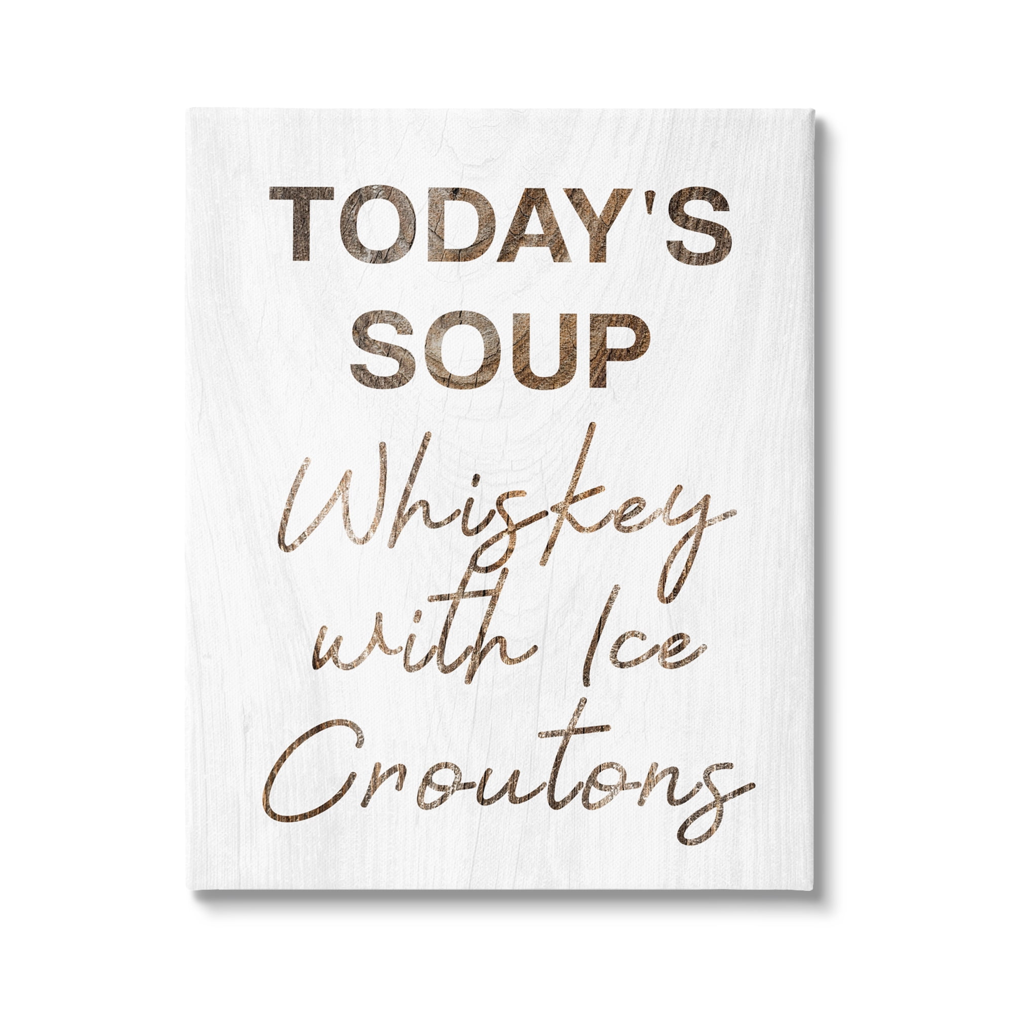 Stupell Industries Whiskey & Ice Croutons Witty Kitchen Cocktail Phrase Graphic Art Gallery Wrapped Canvas Print Wall Art, Design by Daphne Polselli