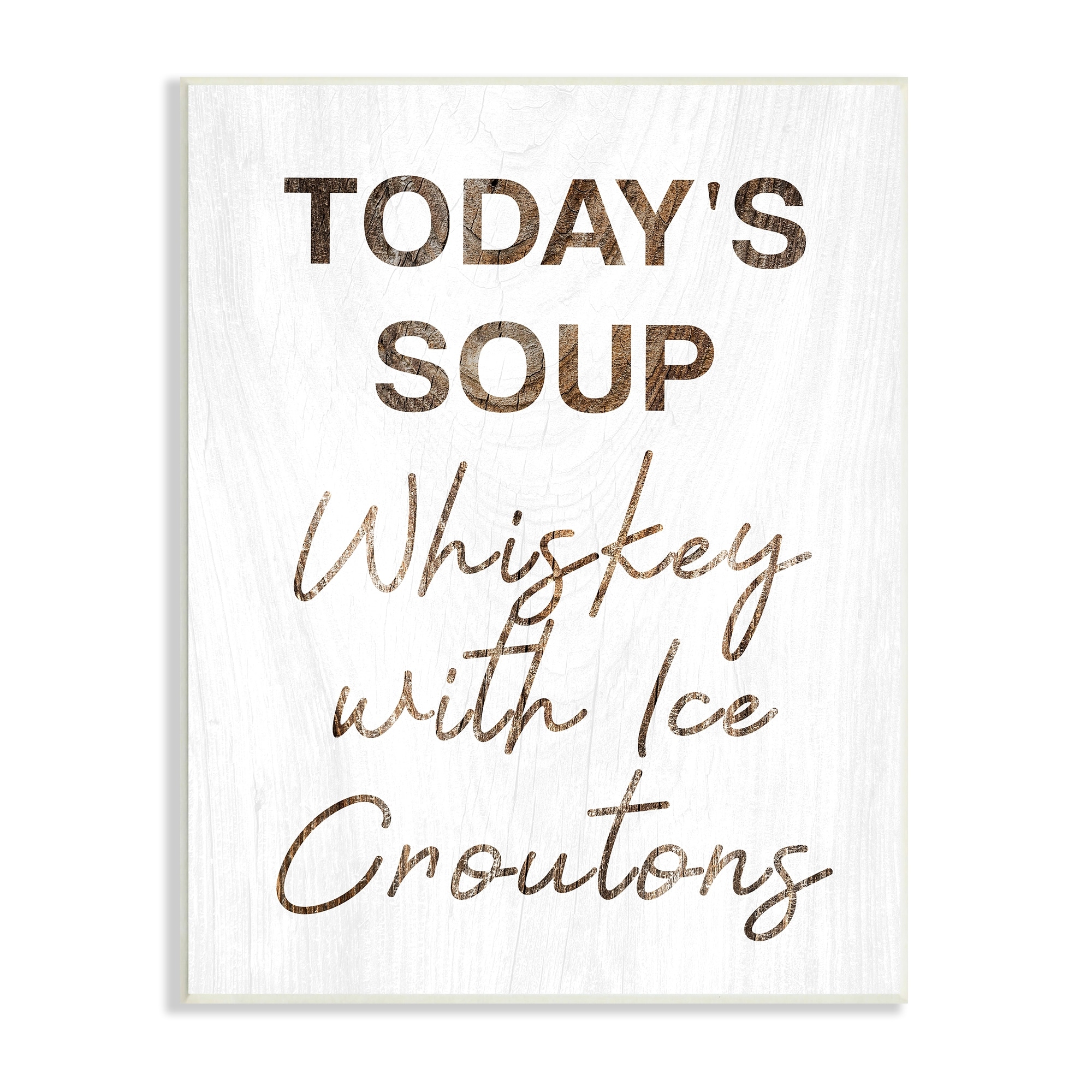 Stupell Industries Whiskey & Ice Croutons Witty Kitchen Cocktail Phrase Graphic Art Unframed Art Print Wall Art, Design by Daphne Polselli
