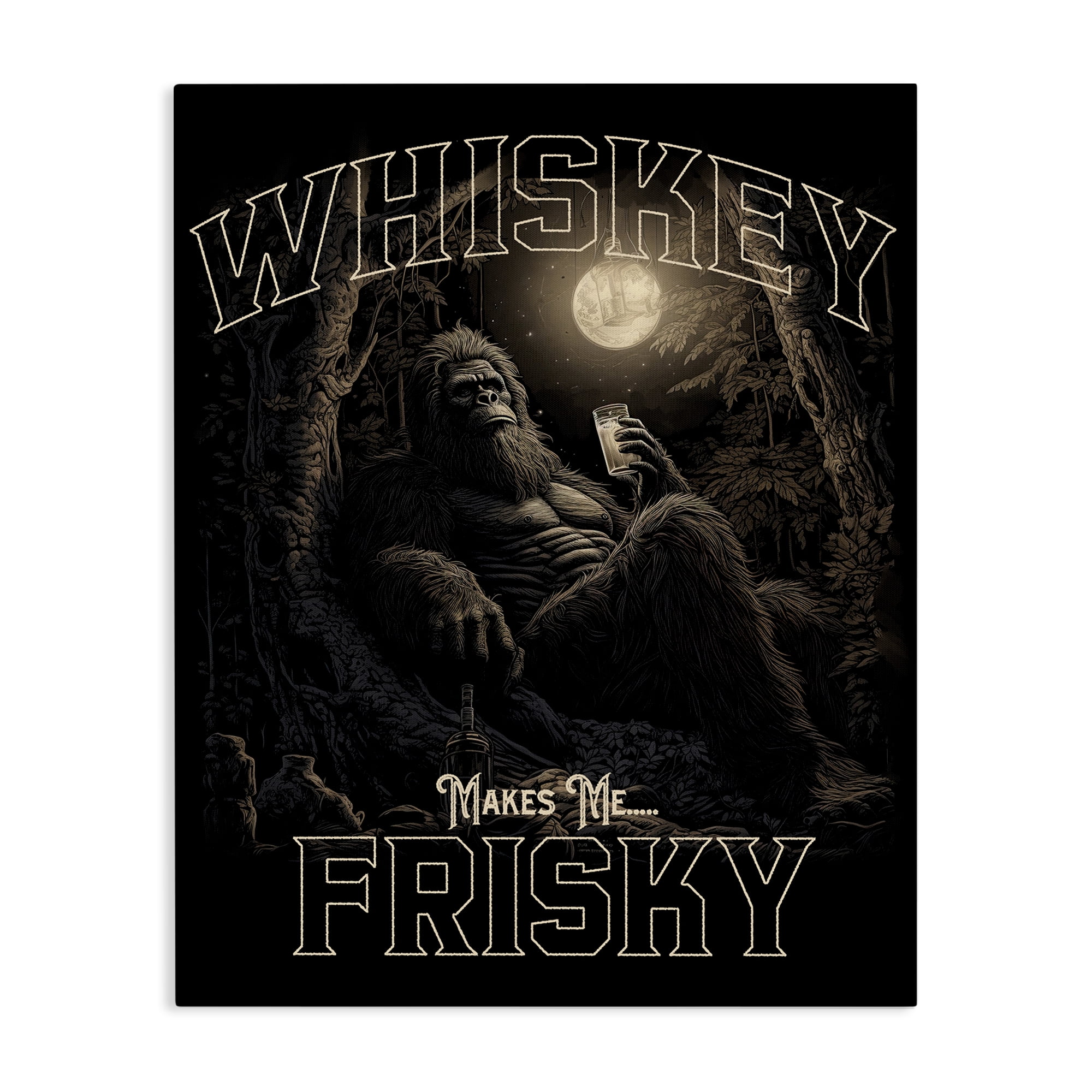 Stupell Industries Whiskey Makes Me Frisky Fairy Tales & Fantasy Painting Gallery Wrapped Canvas Art Print Wall Art, 30 x 40