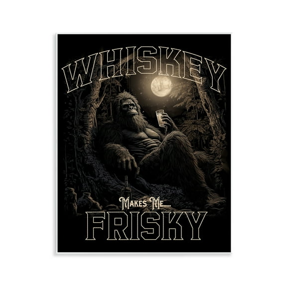 Stupell Industries Whiskey Makes Me Frisky Fairy Tales & Fantasy Painting Unframed Art Print Wall Art, 11 x 14