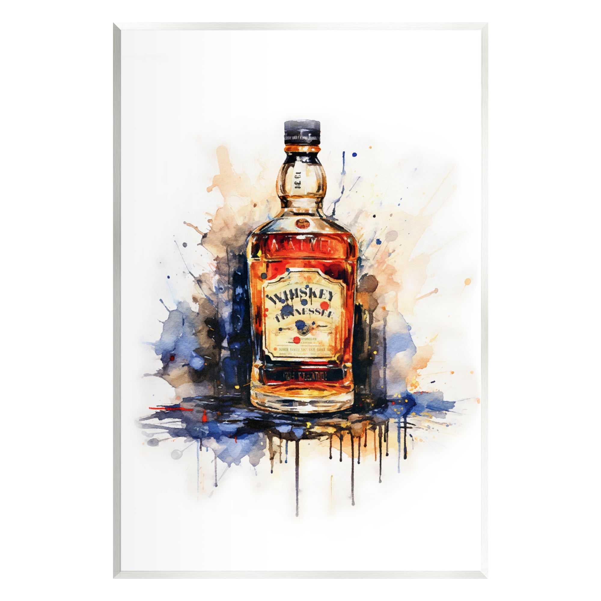 Stupell Industries Whiskey Modern Splash Food & Beverage Painting Unframed Art Print Wall Art, 10 x 15