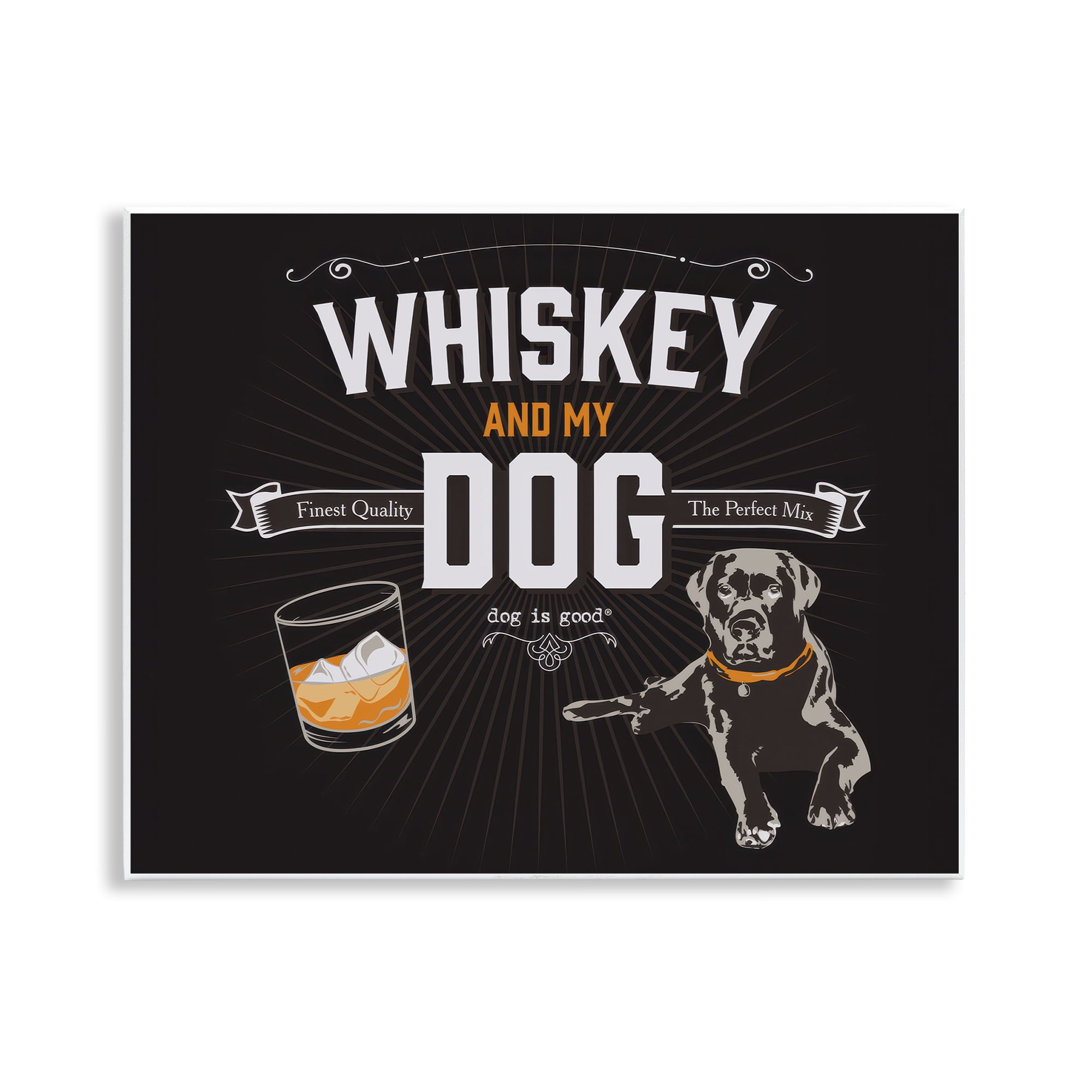 Stupell Industries Whiskey & My Dog Animals Painting Unframed Art Print Wall Art, 14 x 11