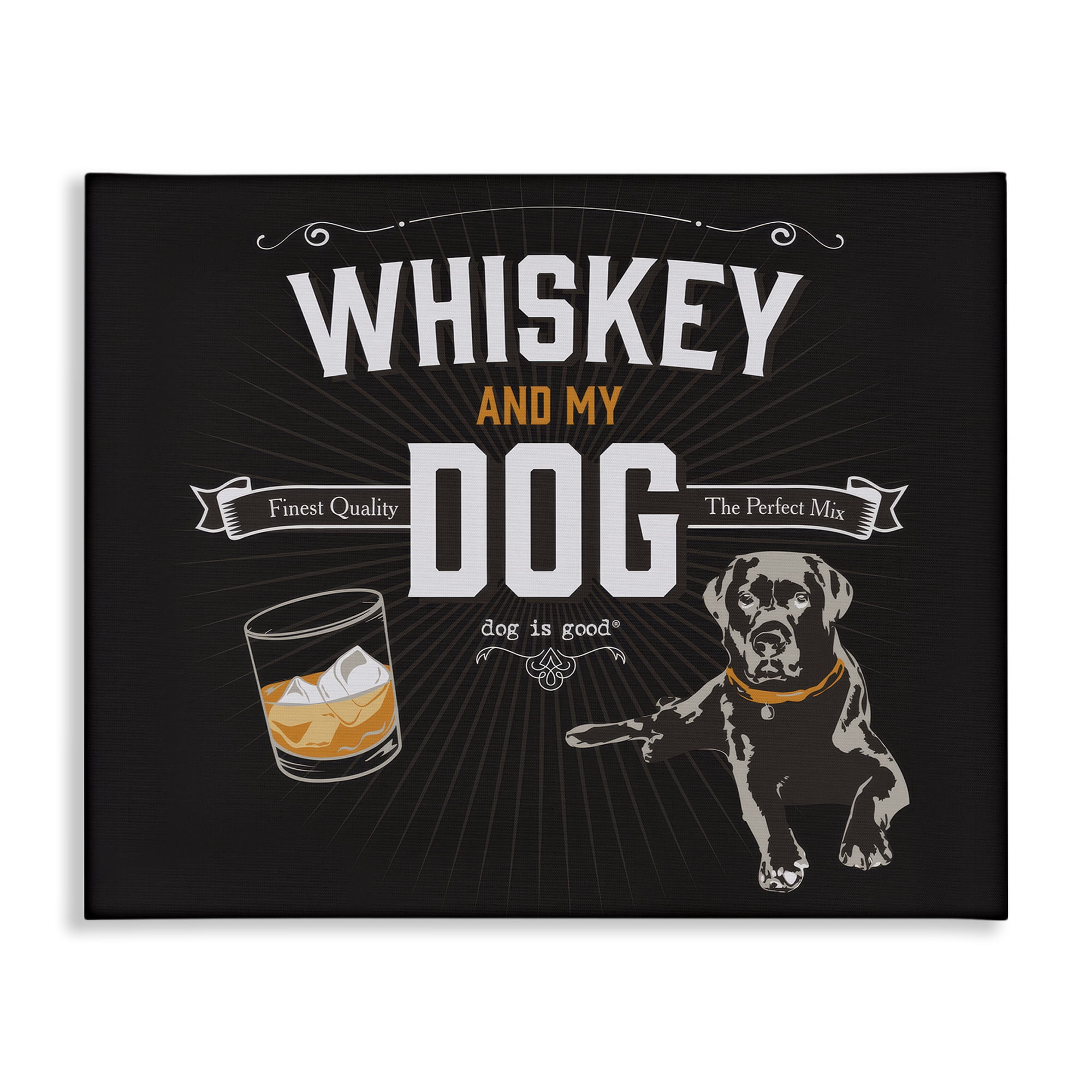 Stupell Industries Whiskey & My Dog Animals Painting Wrapped Canvas Art Print Wall Art, 40 x 30