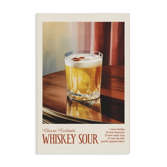 Stupell Industries Modern Whiskey Sour on Table Canvas Art, 24 x 36, by Andreas Magnusson