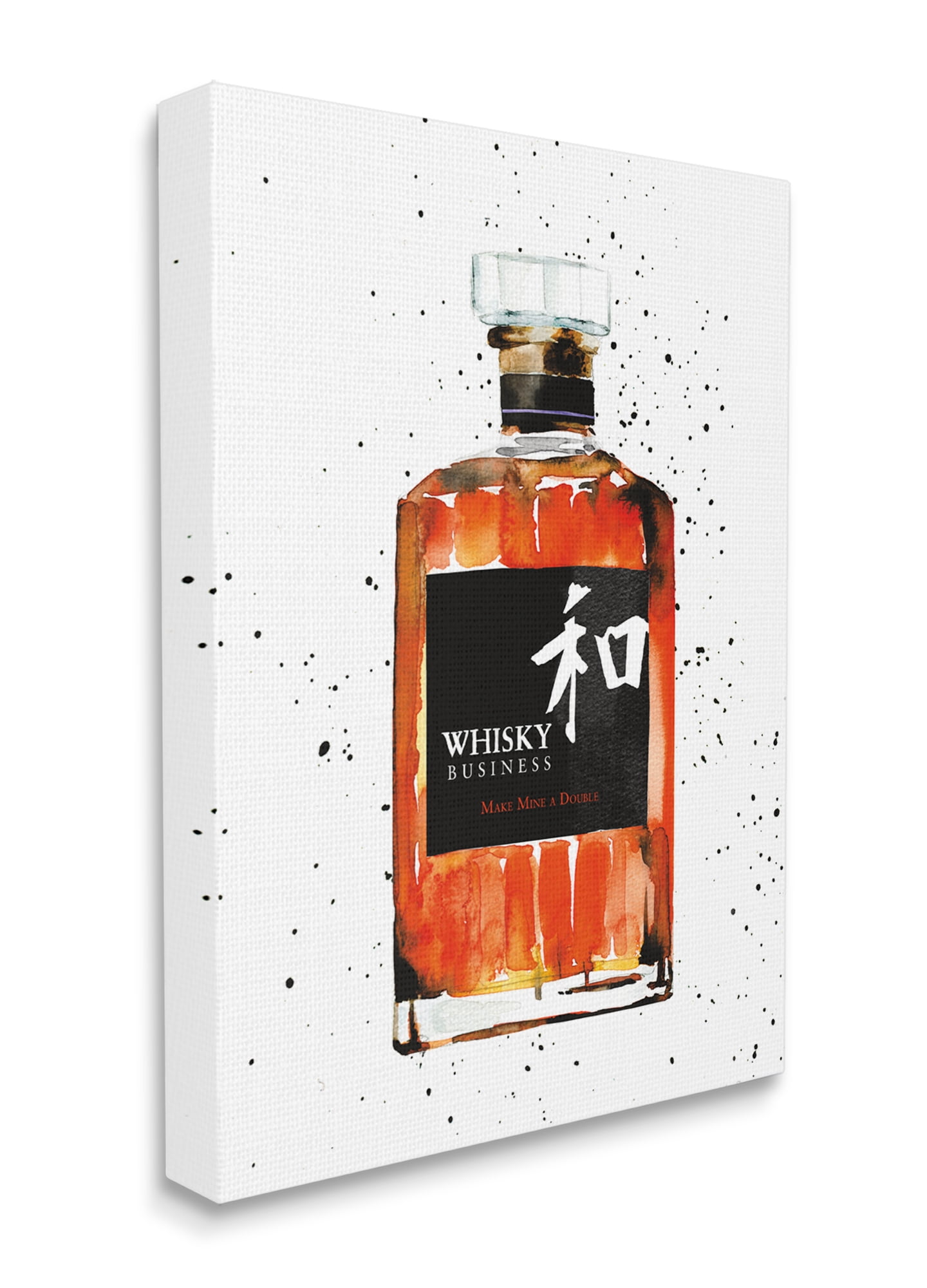 Stupell Industries Whisky Business Quote Japanese Liquor Bottle Canvas Wall Art, 36 x 48, Design by Mercedes Lopez Charro