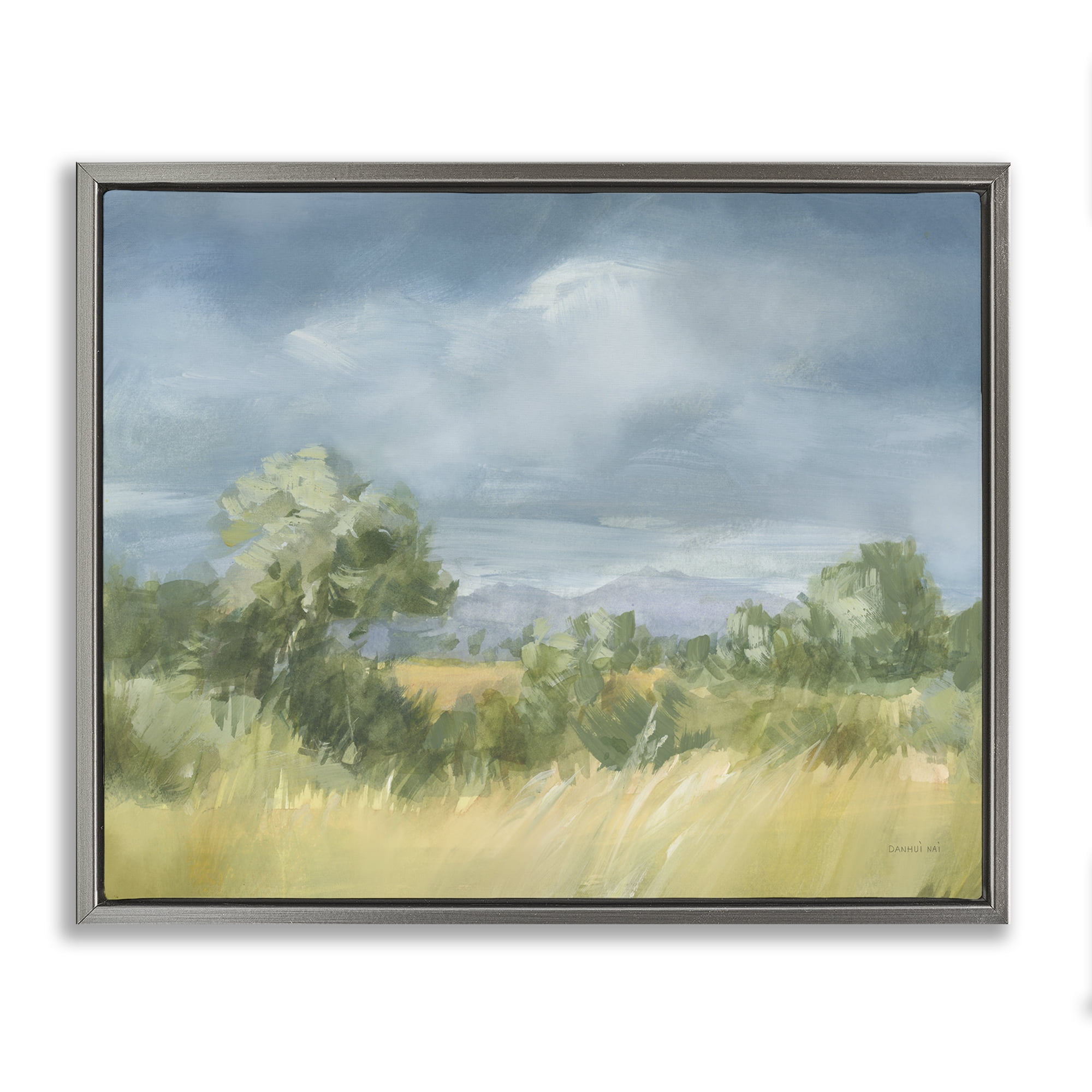 Stupell Industries Whispering Winds Countryside Gray Framed Floater Canvas Wall Art, design by Danhui Nai