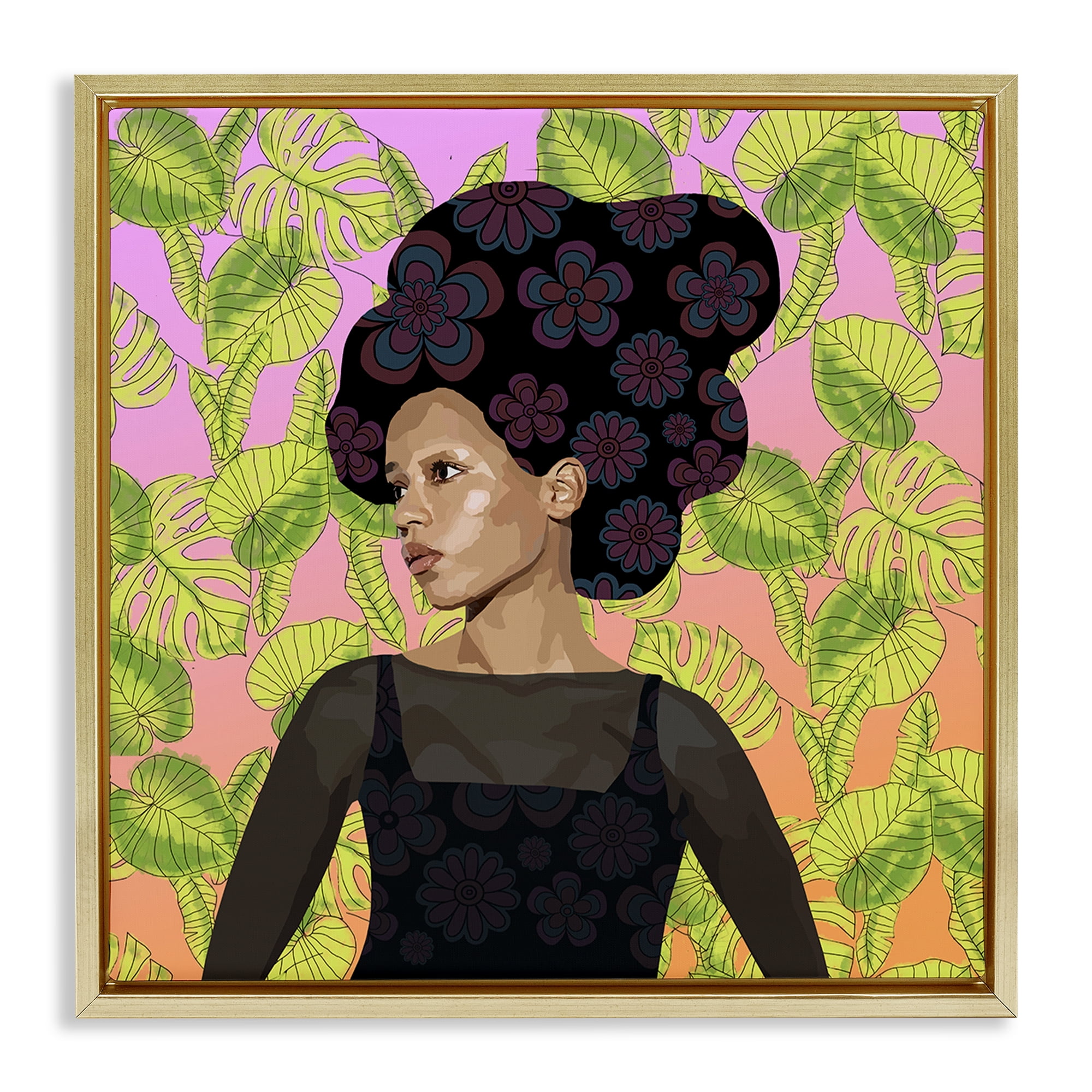 Stupell Industries Whispers Of Bloom Gold Framed Floater Canvas Wall Art, design by Lynnda Rakos