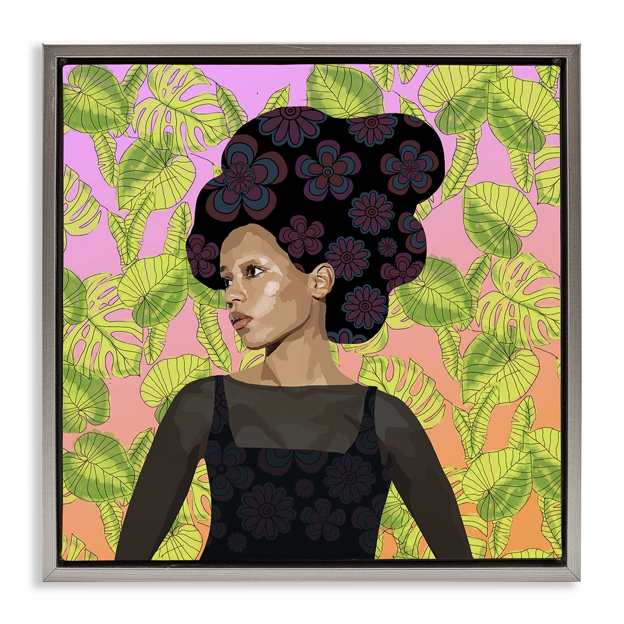 Stupell Industries Whispers Of Bloom Gray Framed Floater Canvas Wall Art, design by Lynnda Rakos
