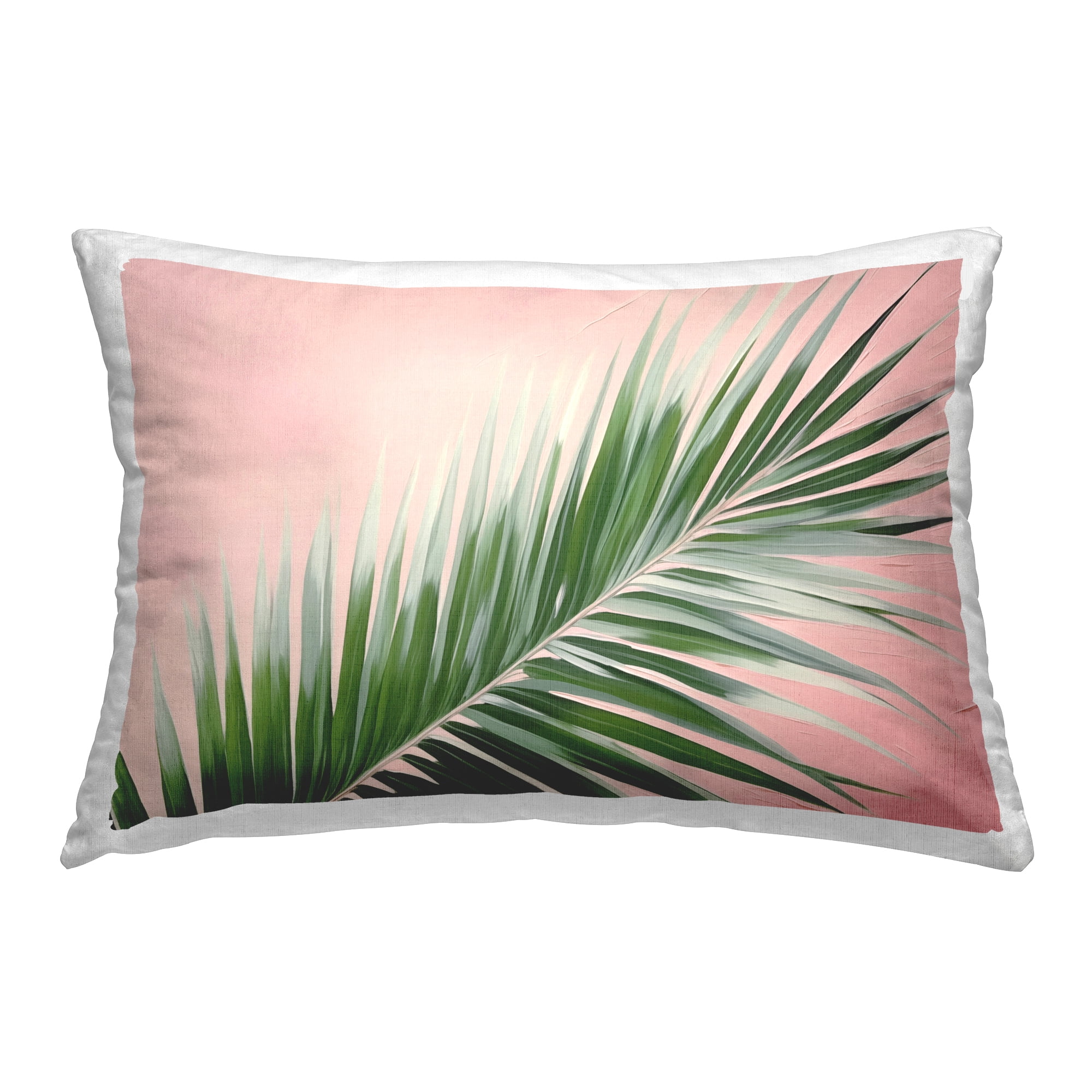 Stupell Industries Whispy Palm Leaf on Pink Decorative Printed Throw Pillow Design by Arlington Prints.