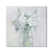 Stupell Industries White Abstract Bouquet Botanical & Floral Painting Gallery Wrapped Canvas Print Wall Art, 17 x 17