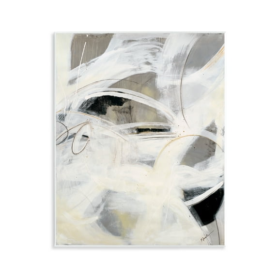 Stupell Industries White Abstract Expression Abstract Painting Unframed Art Print Wall Art, 11 x 14