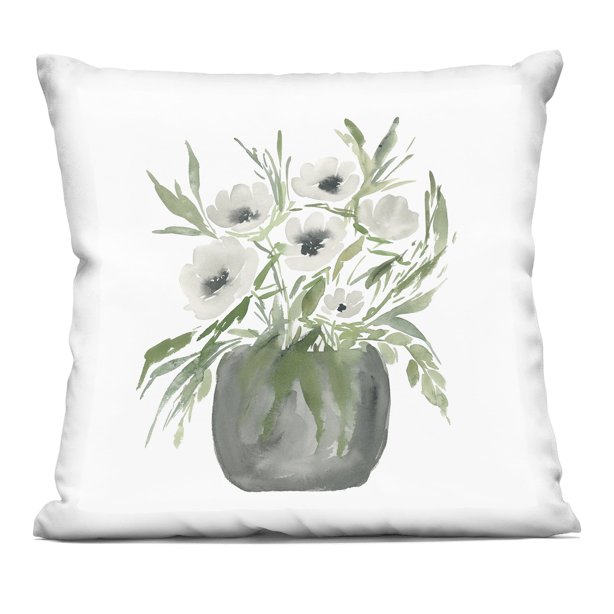 Stupell Industries White Anemone Blooms Decorative Printed Throw Pillow, design by Lucille Price