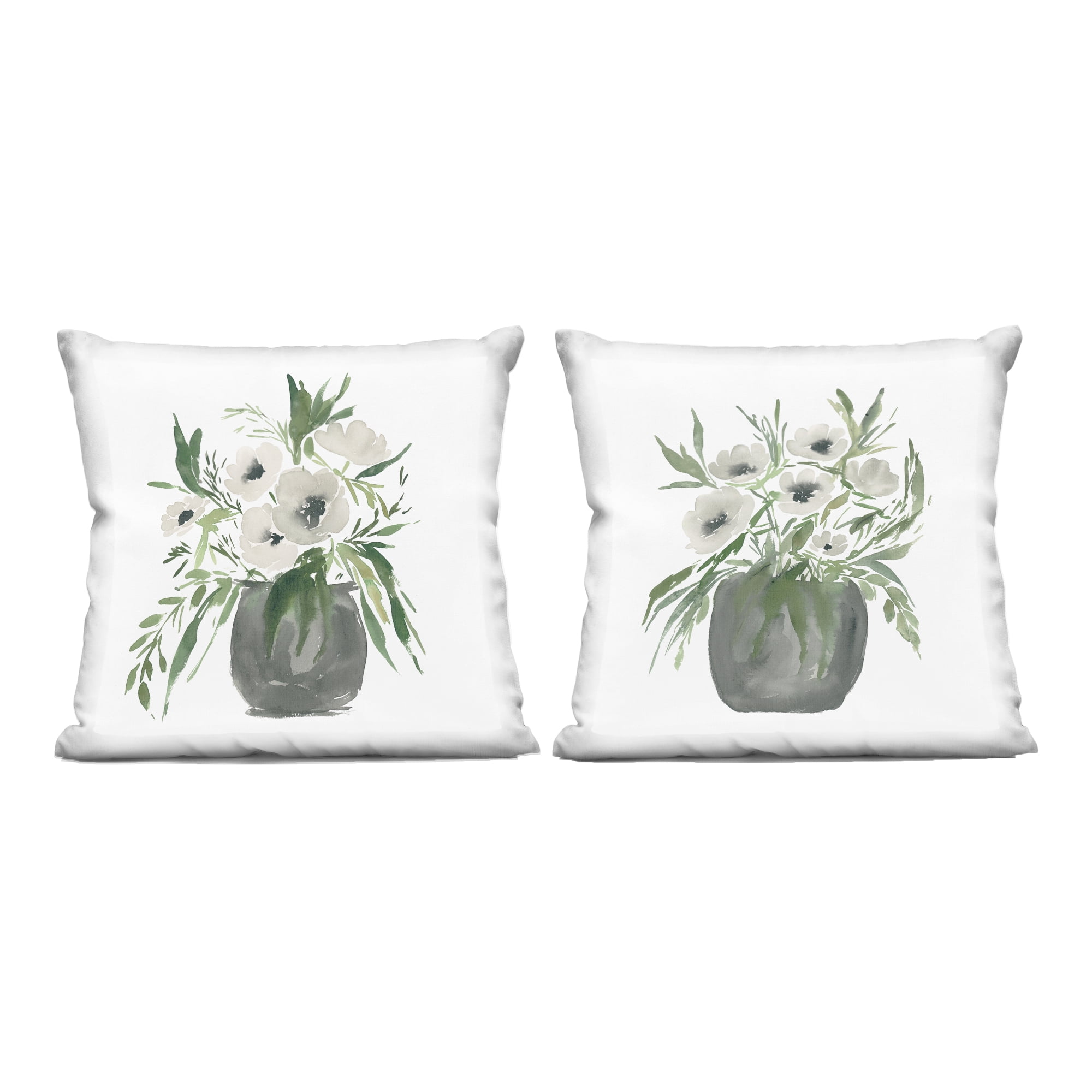 Stupell Industries White Anemone Blossoms 2 Piece Decorative Printed Throw Pillow Set, design by Lucille Price