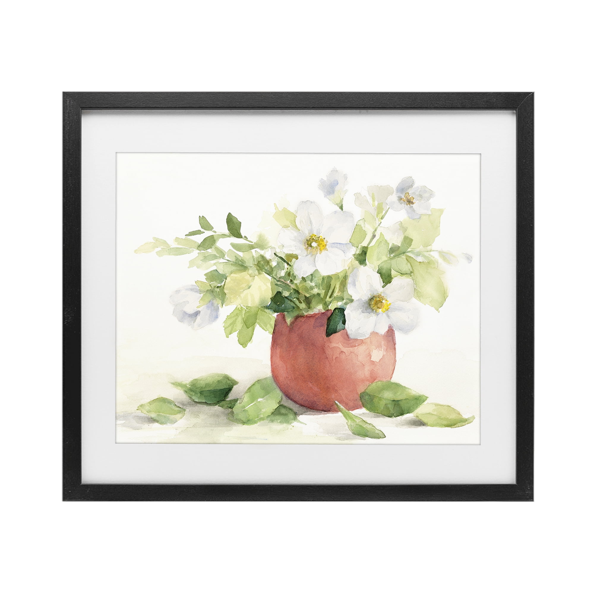 Stupell Industries White Anemones in Copper Vase Black Framed Print Under Glass, design by Lanie Loreth