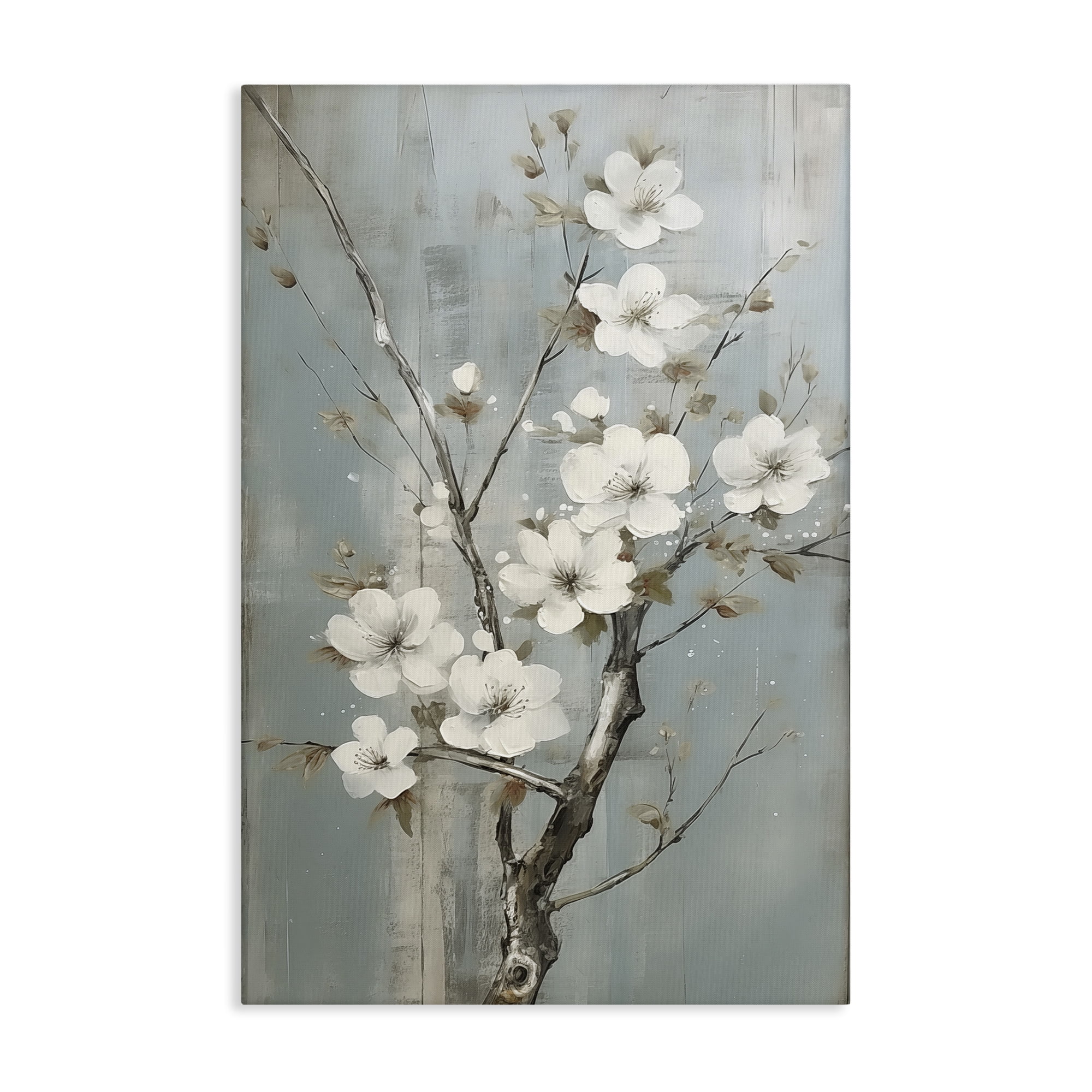 Stupell Industries White Apple Blossoms Botanical & Floral Painting Gallery Wrapped Canvas Art Print Wall Art, 30 x 45