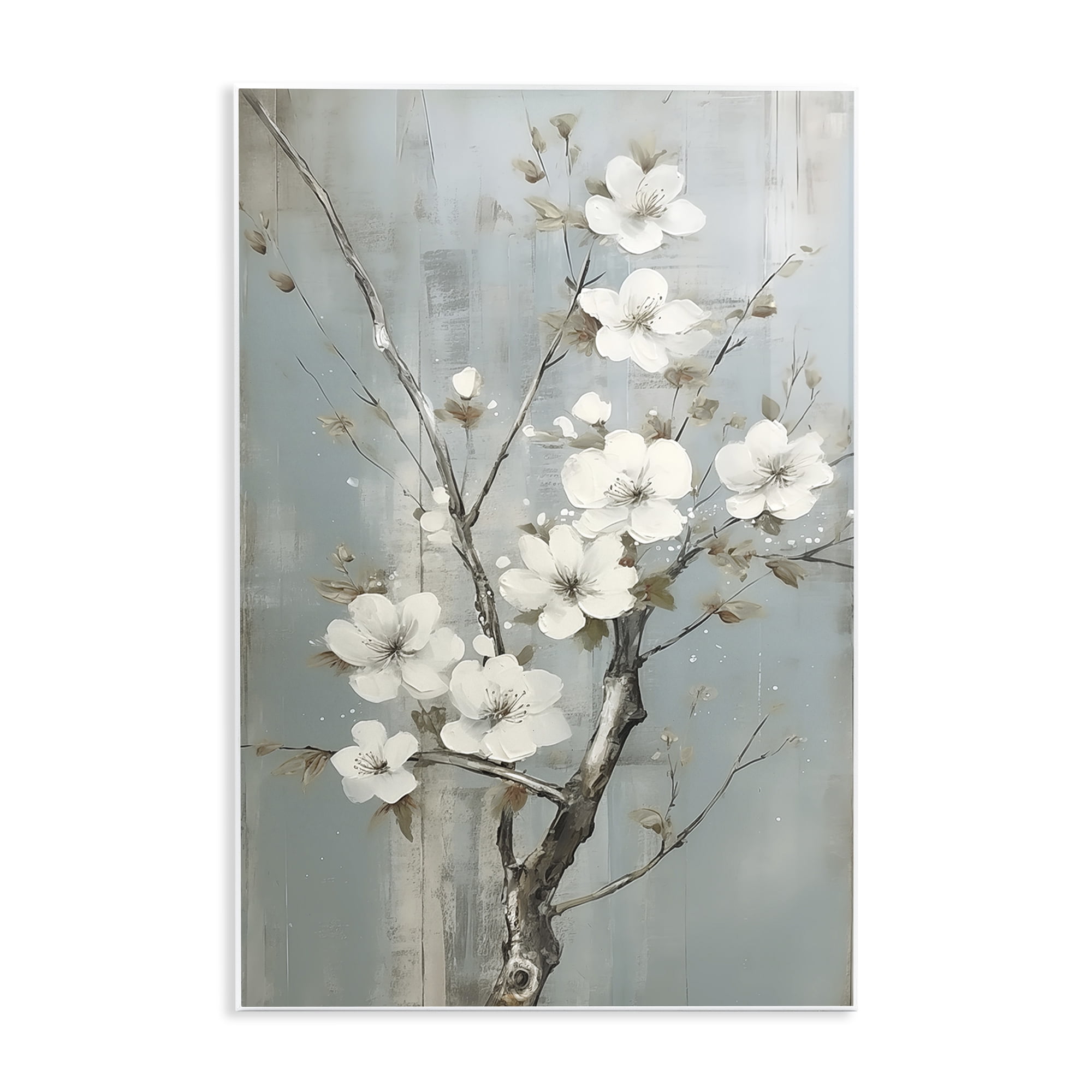 Stupell Industries White Apple Blossoms Botanical & Floral Painting Unframed Art Print Wall Art, 13 x 19