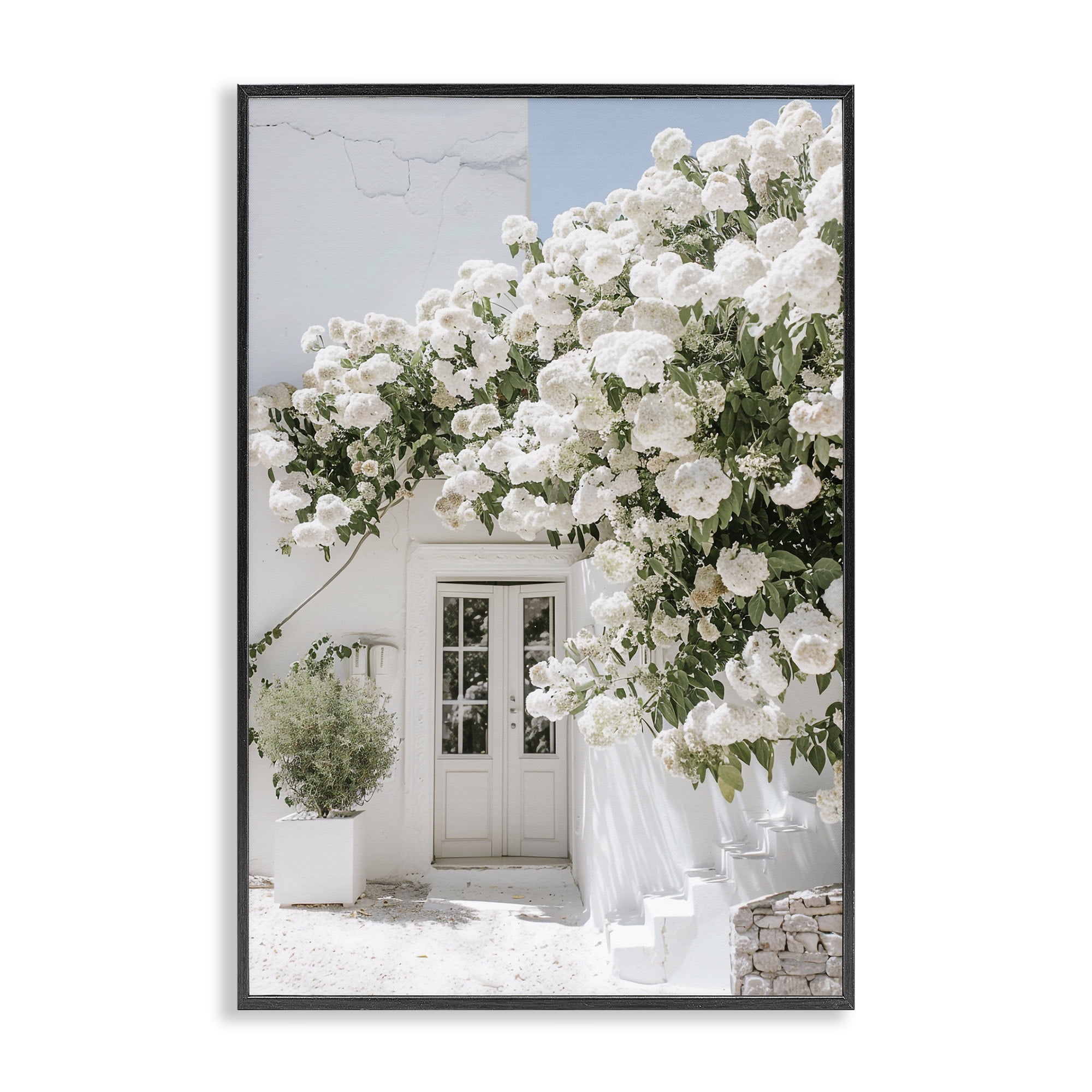 Stupell Industries White Architecture Garden Buildings & Architecture Painting Black Framed Art Print Wall Art, 20 x 30