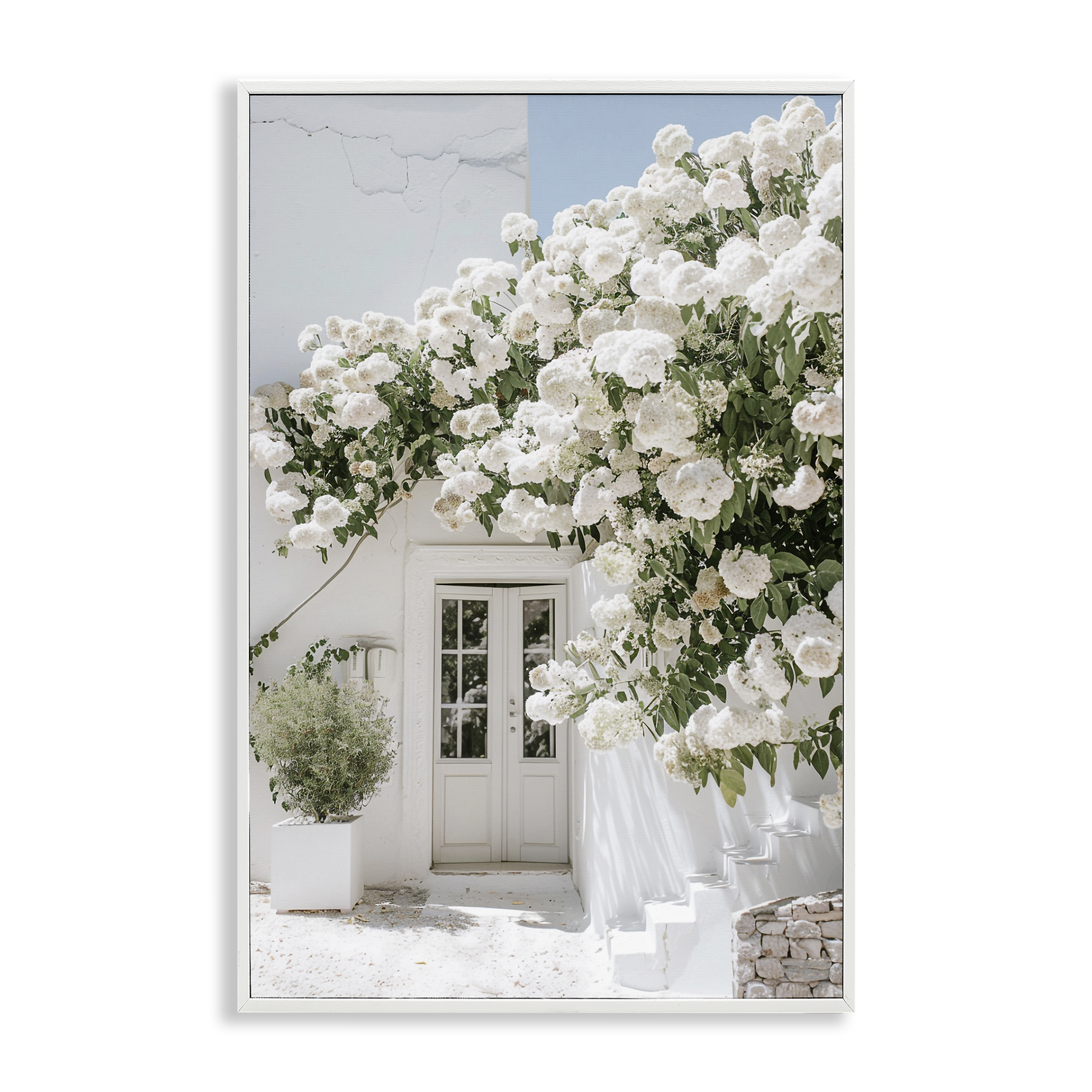 Stupell Industries White Architecture Garden Buildings & Architecture Painting White Framed Art Print Wall Art, 16 x 24