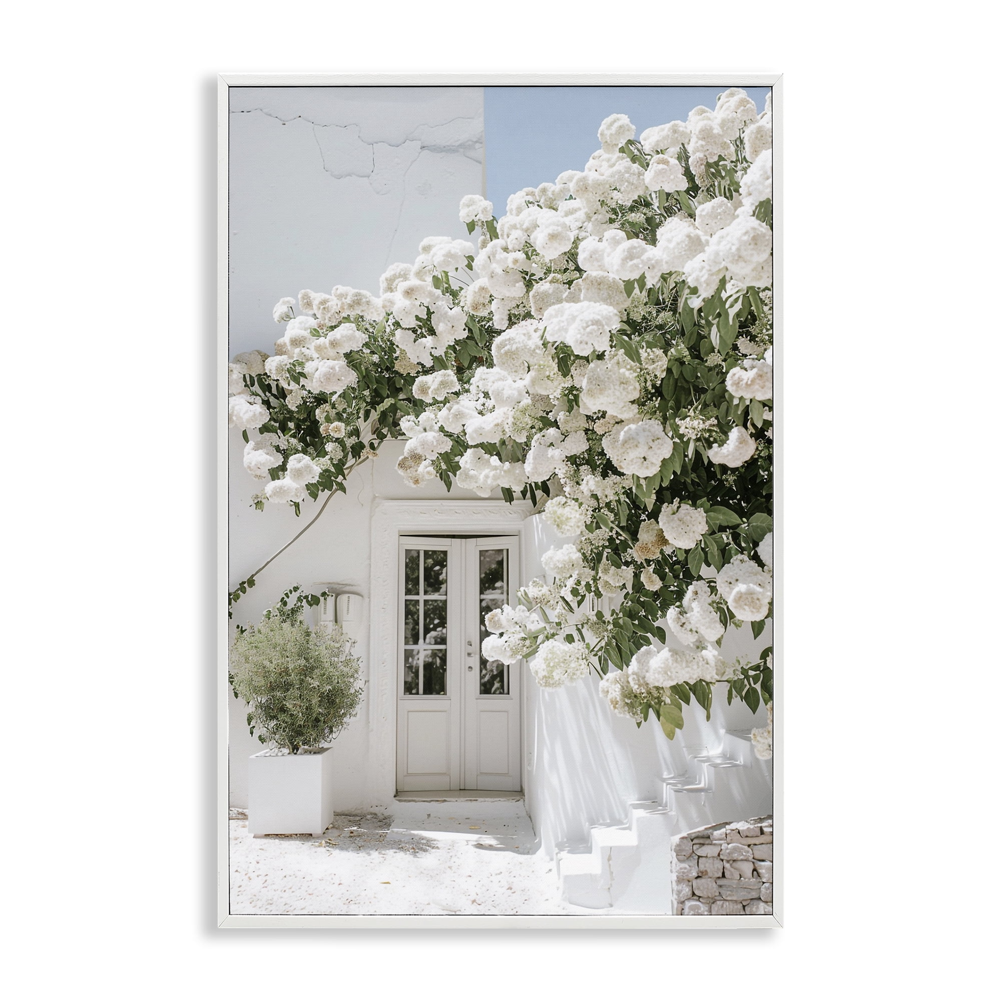 Stupell Industries White Architecture Garden Buildings & Architecture Painting White Framed Art Print Wall Art, 20 x 30