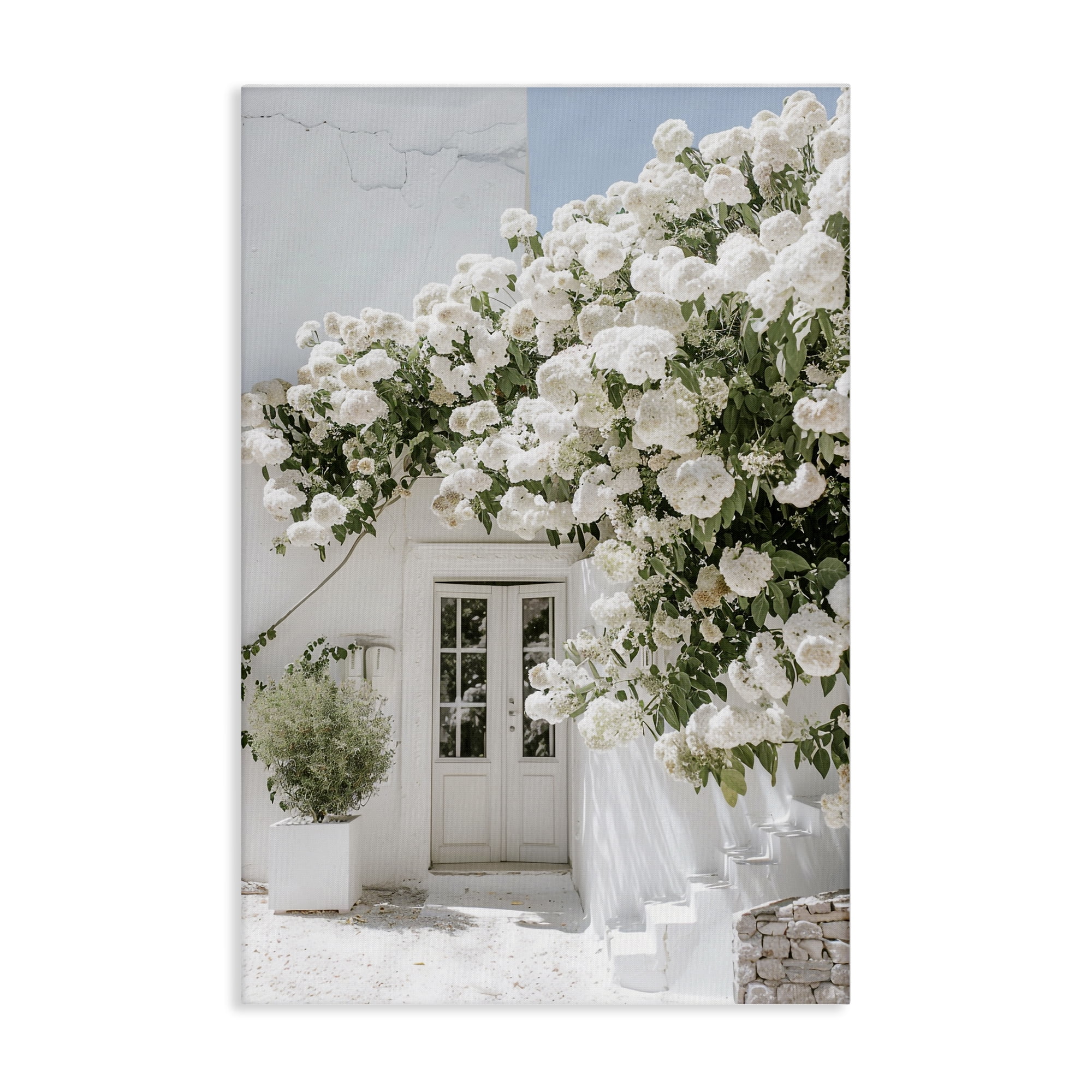 Stupell Industries White Architecture Garden Buildings & Architecture Painting Wrapped Canvas Art Print Wall Art, 30 x 45