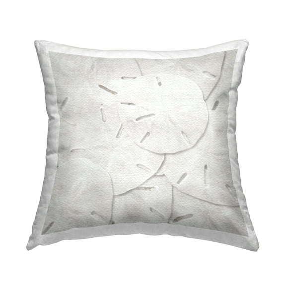 Stupell Industries White Beach Sand Dollars Square Decorative Printed Throw Pillow, 18 x 18