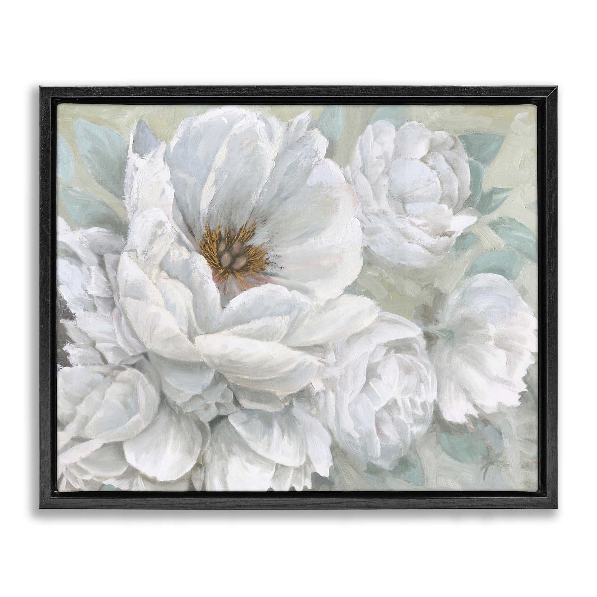 Stupell Industries White Beauty Bouquet Botanical & Floral Painting Black Floater Framed Art Print Wall Art, 31 x 25