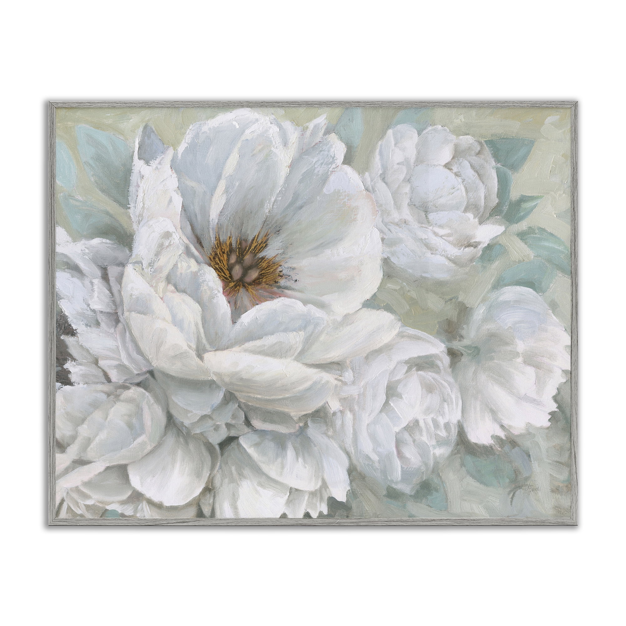 Stupell Industries White Beauty Bouquet Botanical & Floral Painting Gray Framed Art Print Wall Art, 14 x 11