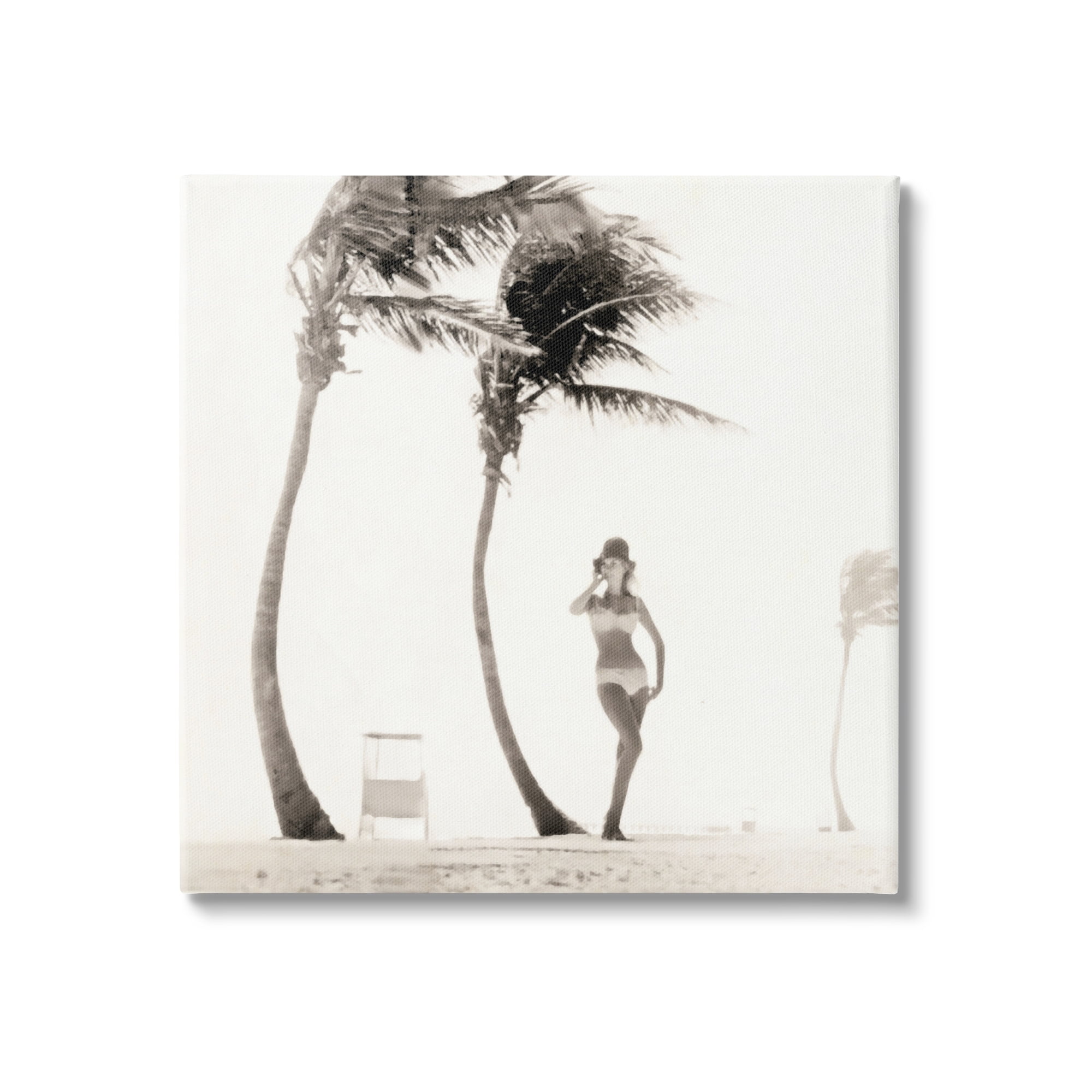 Stupell Industries White Bikini Windblown Beach Coastal Photography Gallery Wrapped Canvas Print Wall Art
