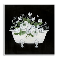 Stupell Industries White & Black Bath Typography Painting Unframed Art Print Wall Art, 12 x 12