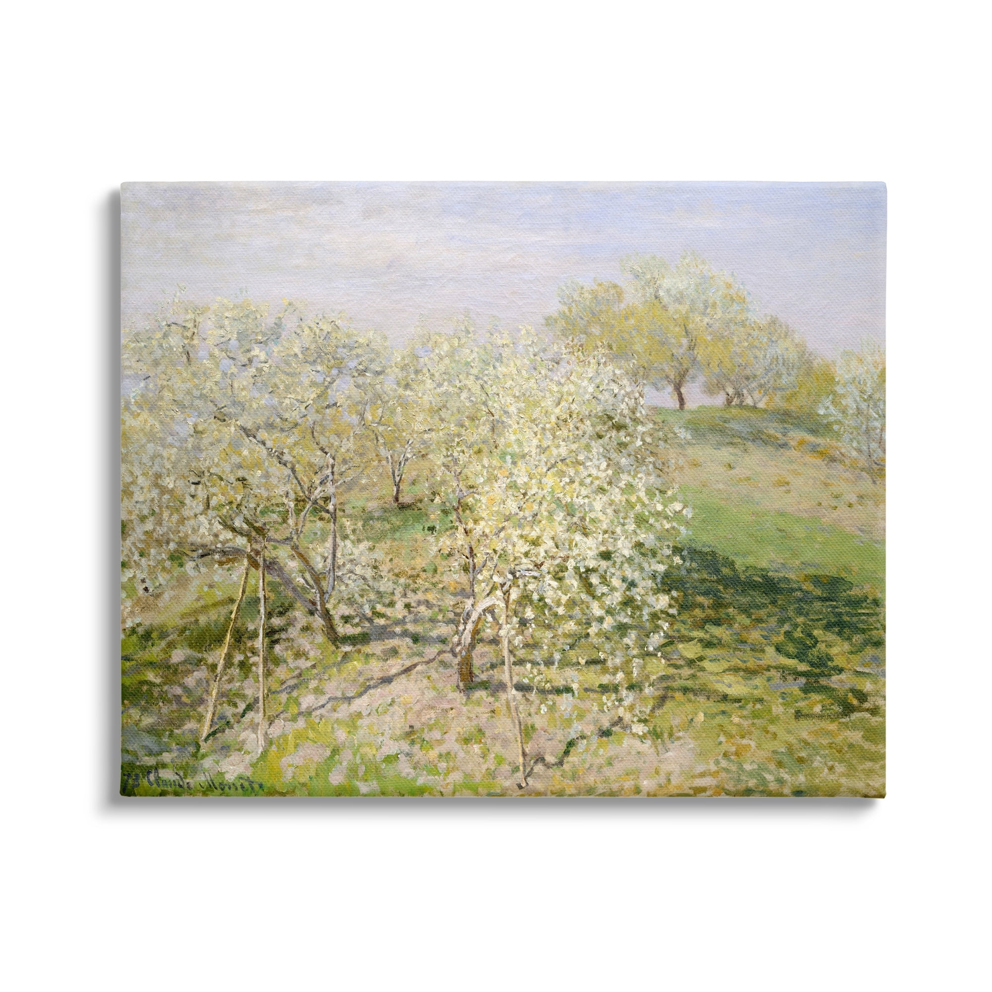 Stupell Industries White Blossom Tree Orchard Field Impressionist Brushstrokes Painting Gallery Wrapped Canvas Print Wall Art, Design by Lettered and Lined