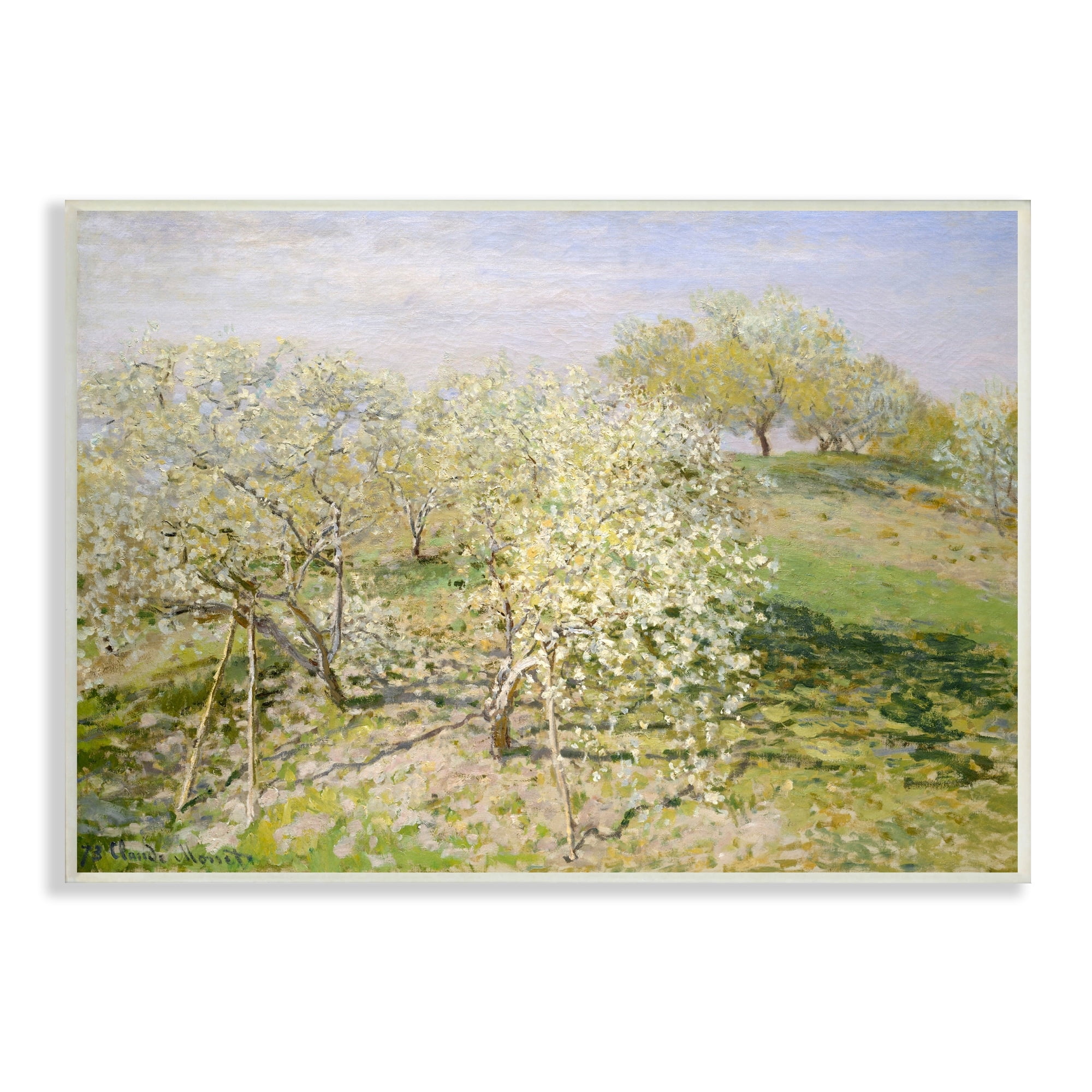 Stupell Industries White Blossom Tree Orchard Field Impressionist Brushstrokes Painting Unframed Art Print Wall Art, Design by Lettered and Lined