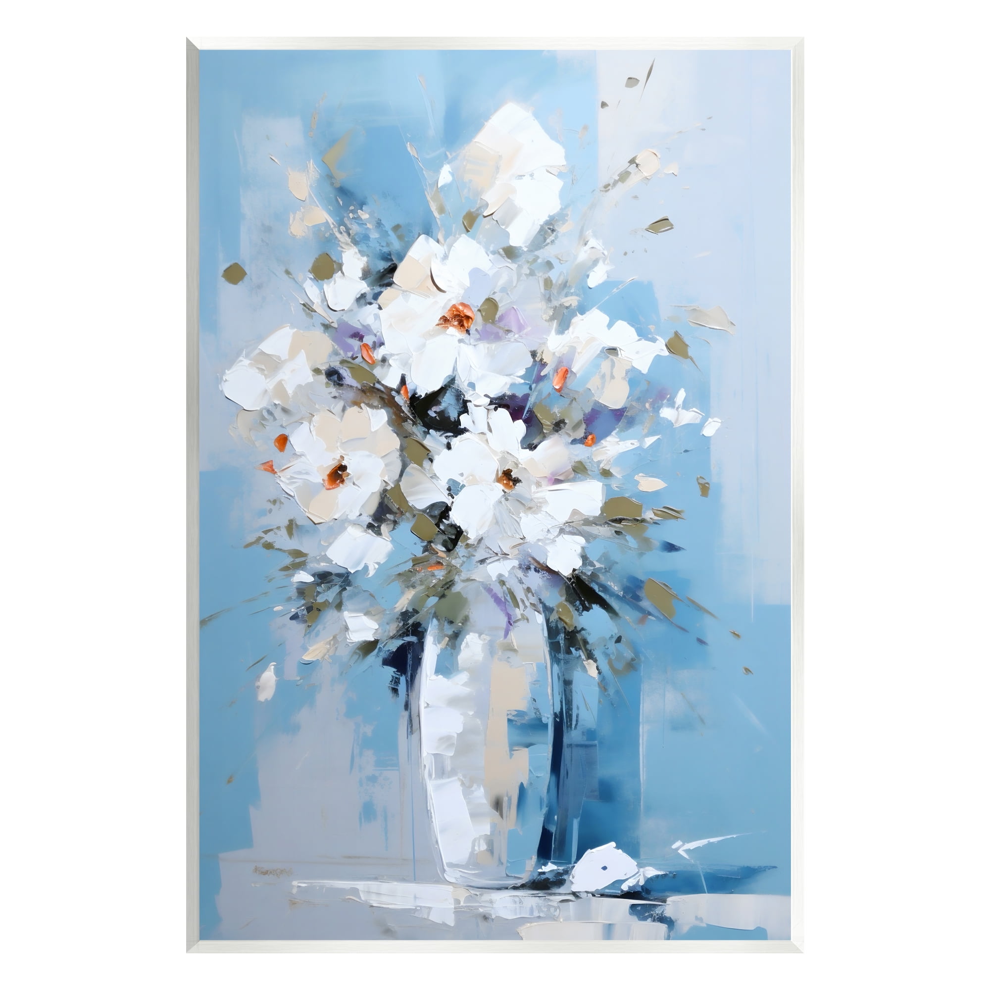 Stupell Industries White & Blue Bouquet Botanical & Floral Painting Unframed Art Print Wall Art, 10 x 15