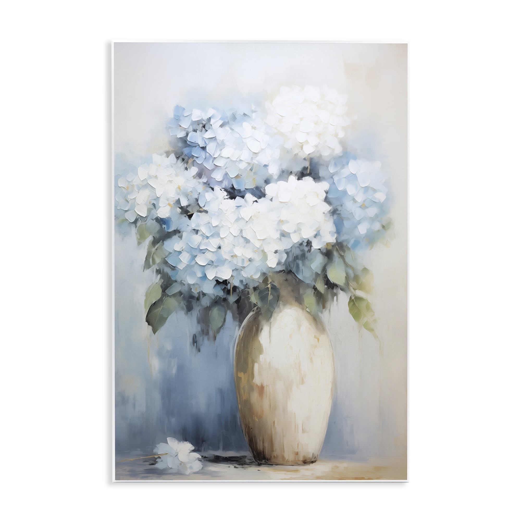 Stupell Industries White & Blue Hydrangeas Botanical & Floral Painting Unframed Art Print Wall Art, 10 x 15