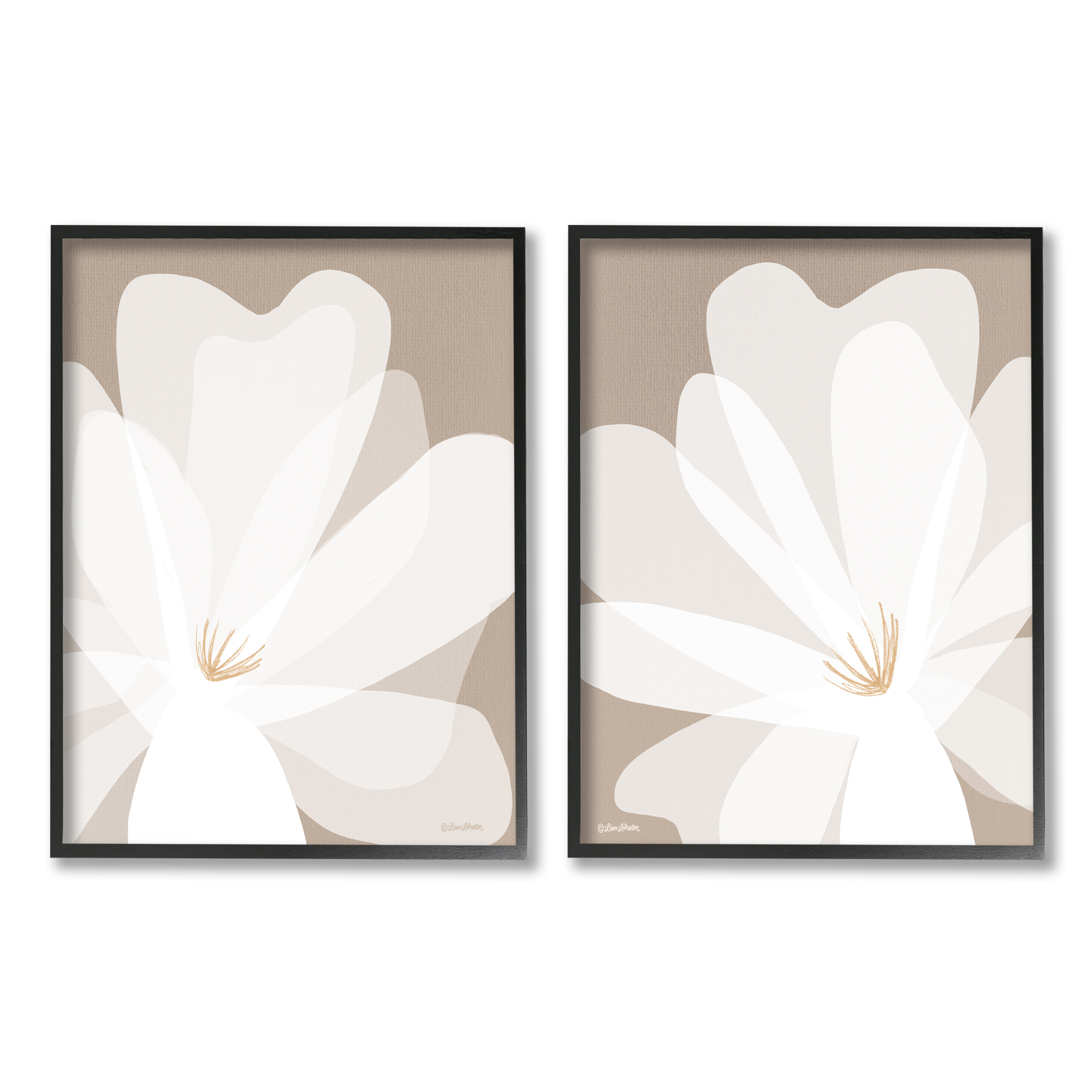 Stupell Industries White Boho Flowers Botanical & Floral Painting Black Framed Art Print Wall Art, 11 x 14