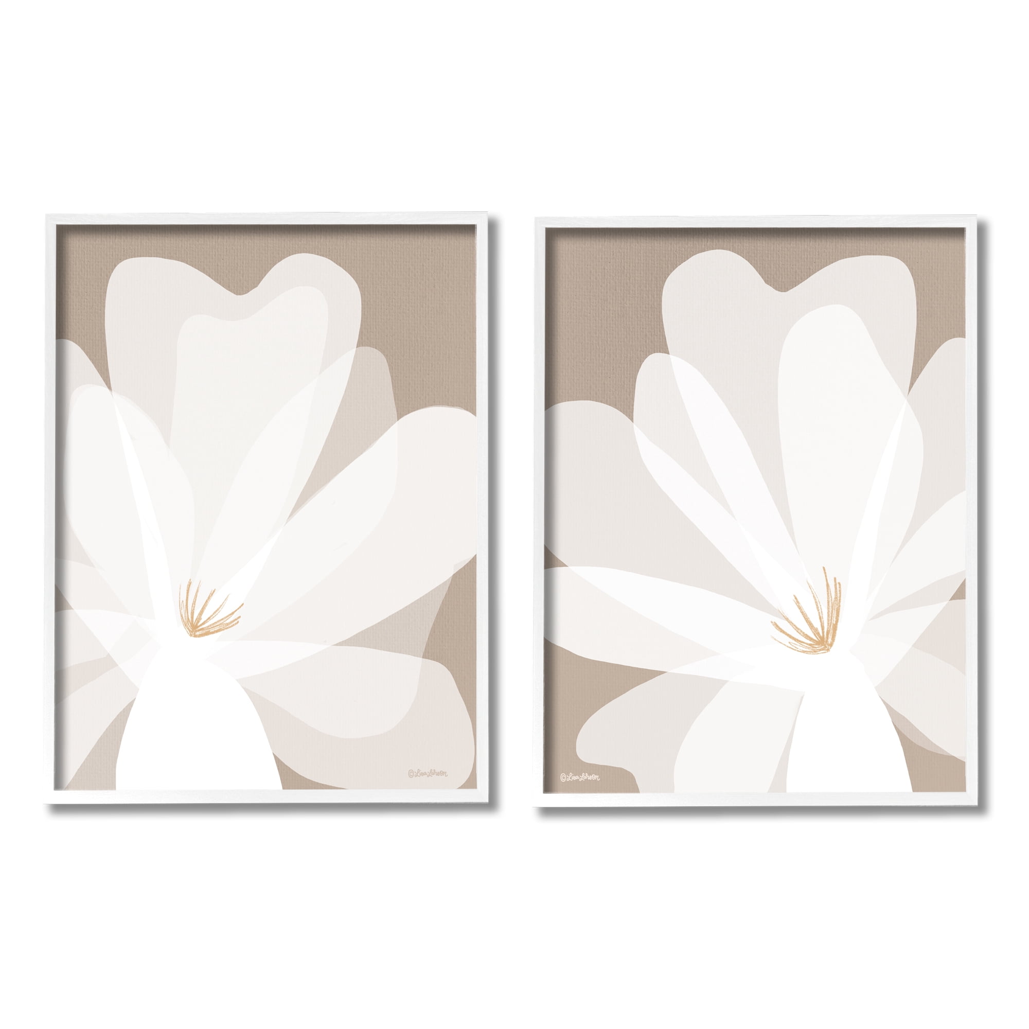 Stupell Industries White Boho Flowers Botanical & Floral Painting White Framed Art Print Wall Art, 11 x 14