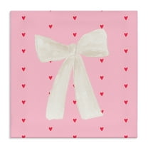 Stupell Industries White Bow on Hearts Canvas Wall Art design by Lucille Price, 17 x 17