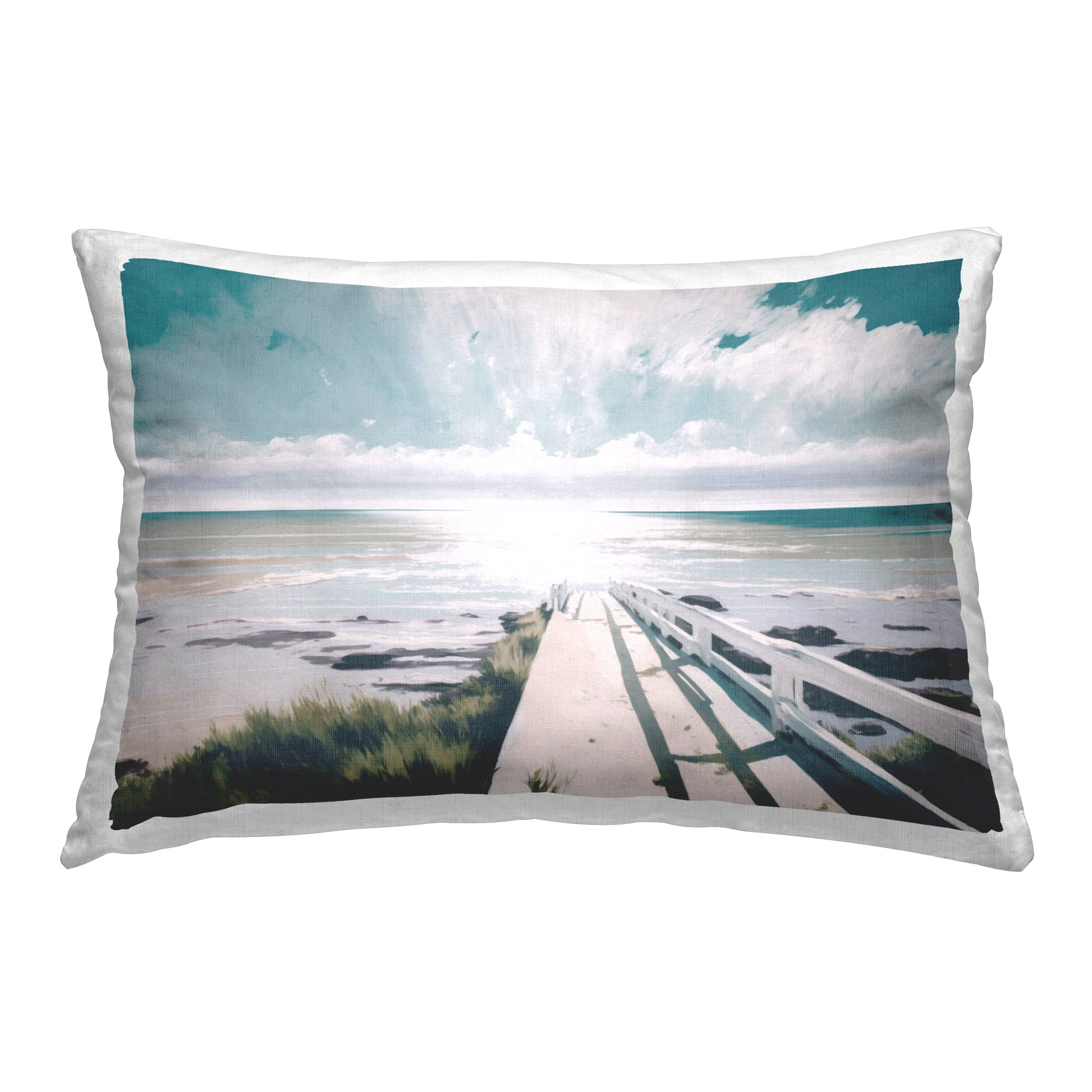 Stupell Industries White Bridge to Shore Decorative Printed Throw Pillow Design by Svetlana Aleynikova.
