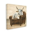 thumbnail image 1 of Stupell Industries White Bull Resting in Brown Chair Abstract Painting Canvas Wall Art Design by Ethan Harper, 24" x 24", 1 of 6