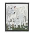 thumbnail image 1 of Stupell Industries Cottage White Cattle Family Mother Baby Calf Daisy Meadow Black Floating Frame Canvas Art, 17 x 21, by Ashley Justice, 1 of 7