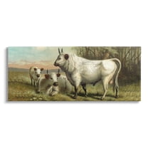 Stupell Industries White Cattle Family Rural Countryside Detailed Painting Painting Gallery Wrapped Canvas Print Wall Art, Design by Daphne Polselli