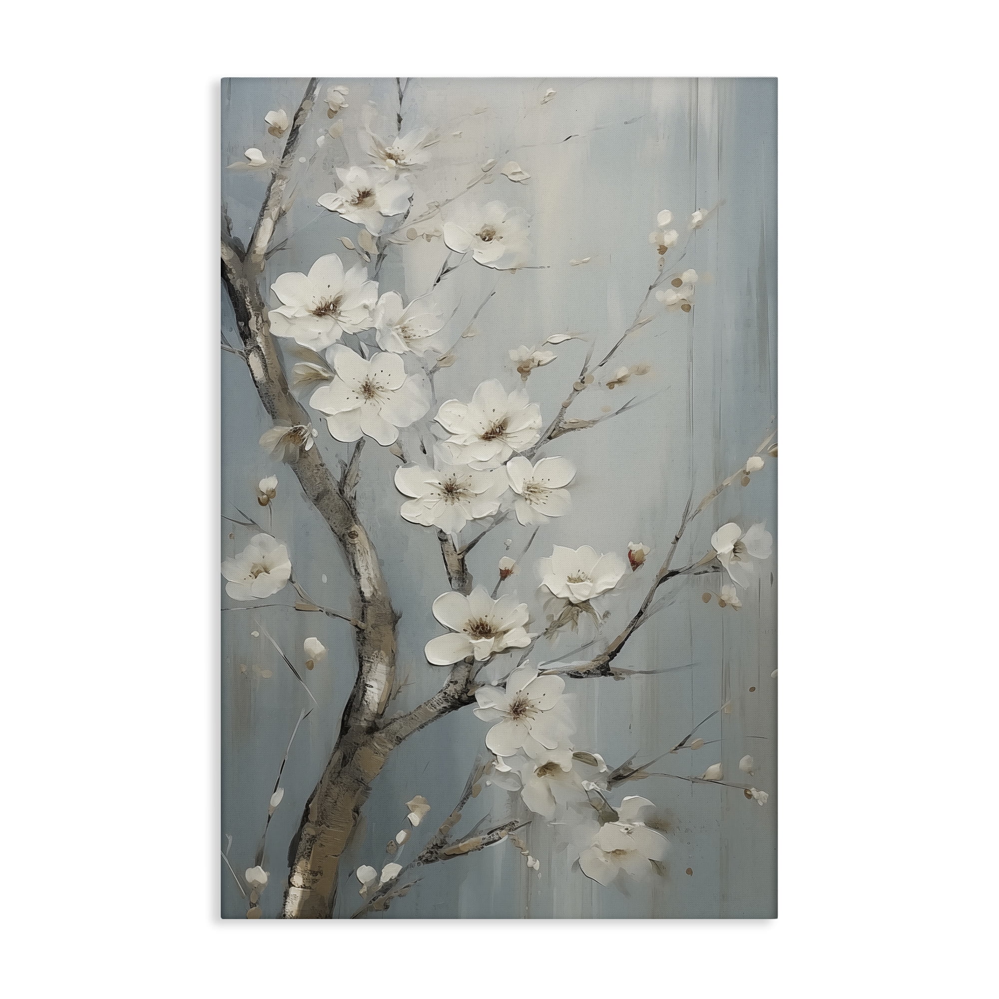 Stupell Industries White Cherry Blossoms Botanical & Floral Painting Gallery Wrapped Canvas Art Print Wall Art, 16 x 24