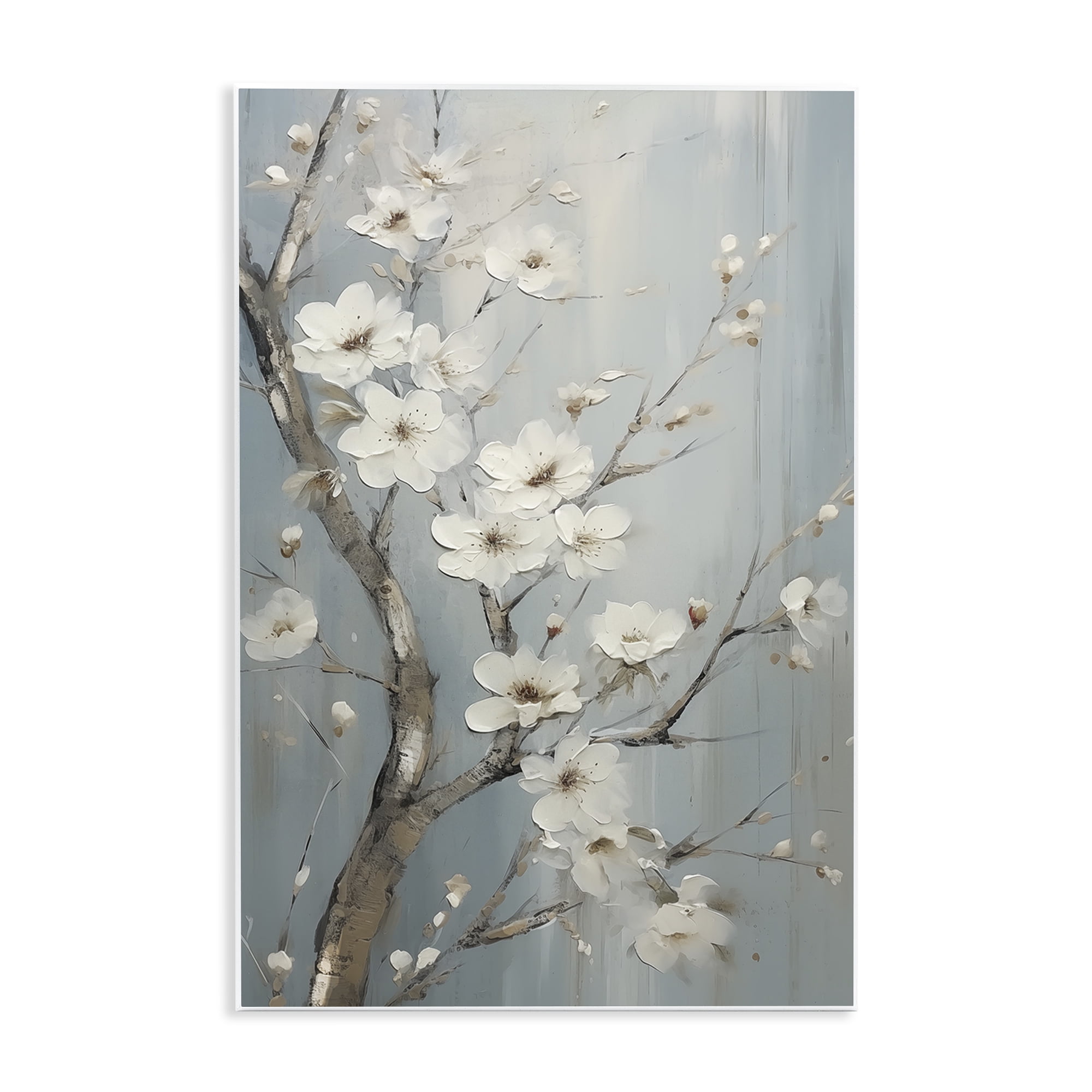 Stupell Industries White Cherry Blossoms Botanical & Floral Painting Unframed Art Print Wall Art, 13 x 19
