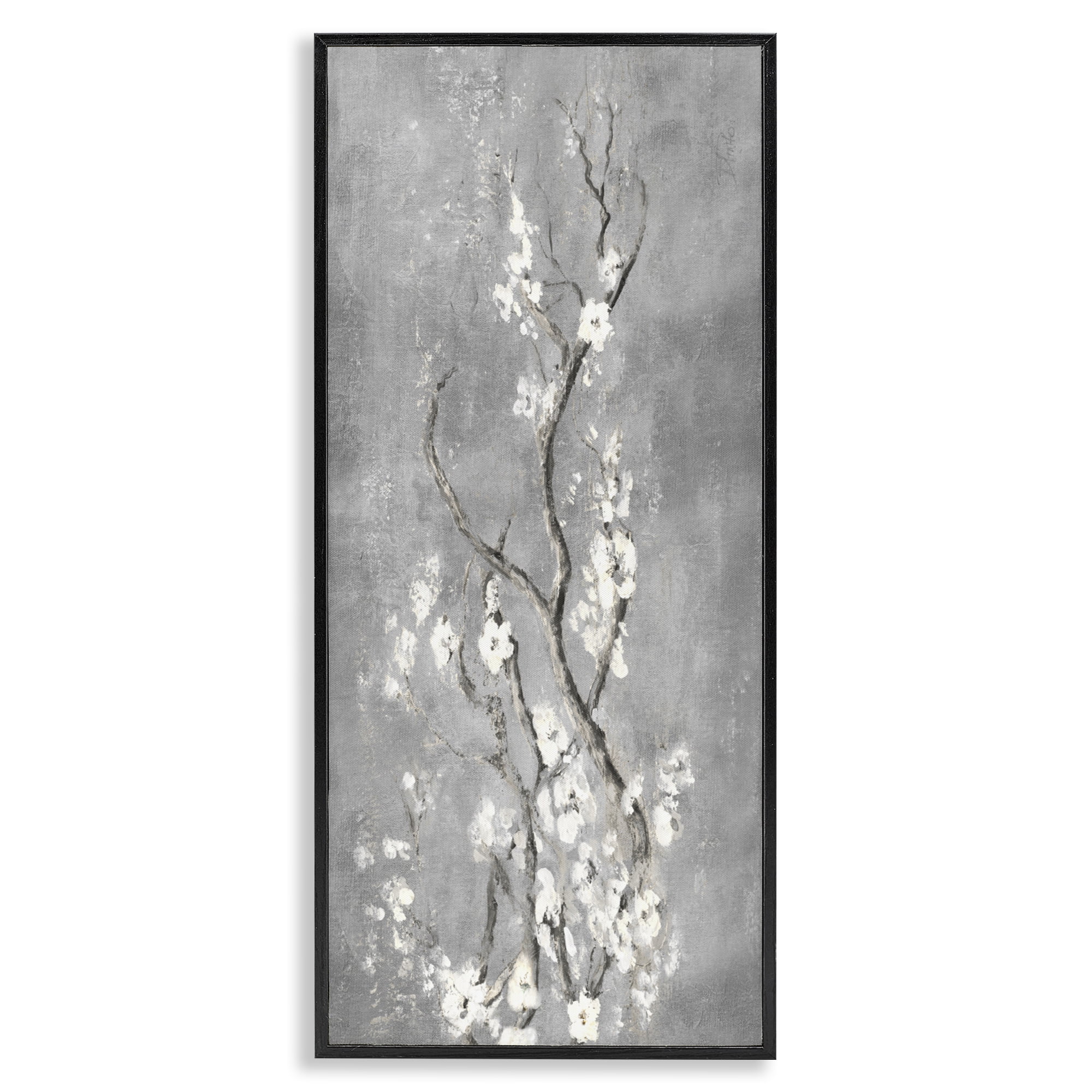 Stupell Industries White Cherry Blossoms Reaching Black Framed Giclee Art, design by Patricia Pinto