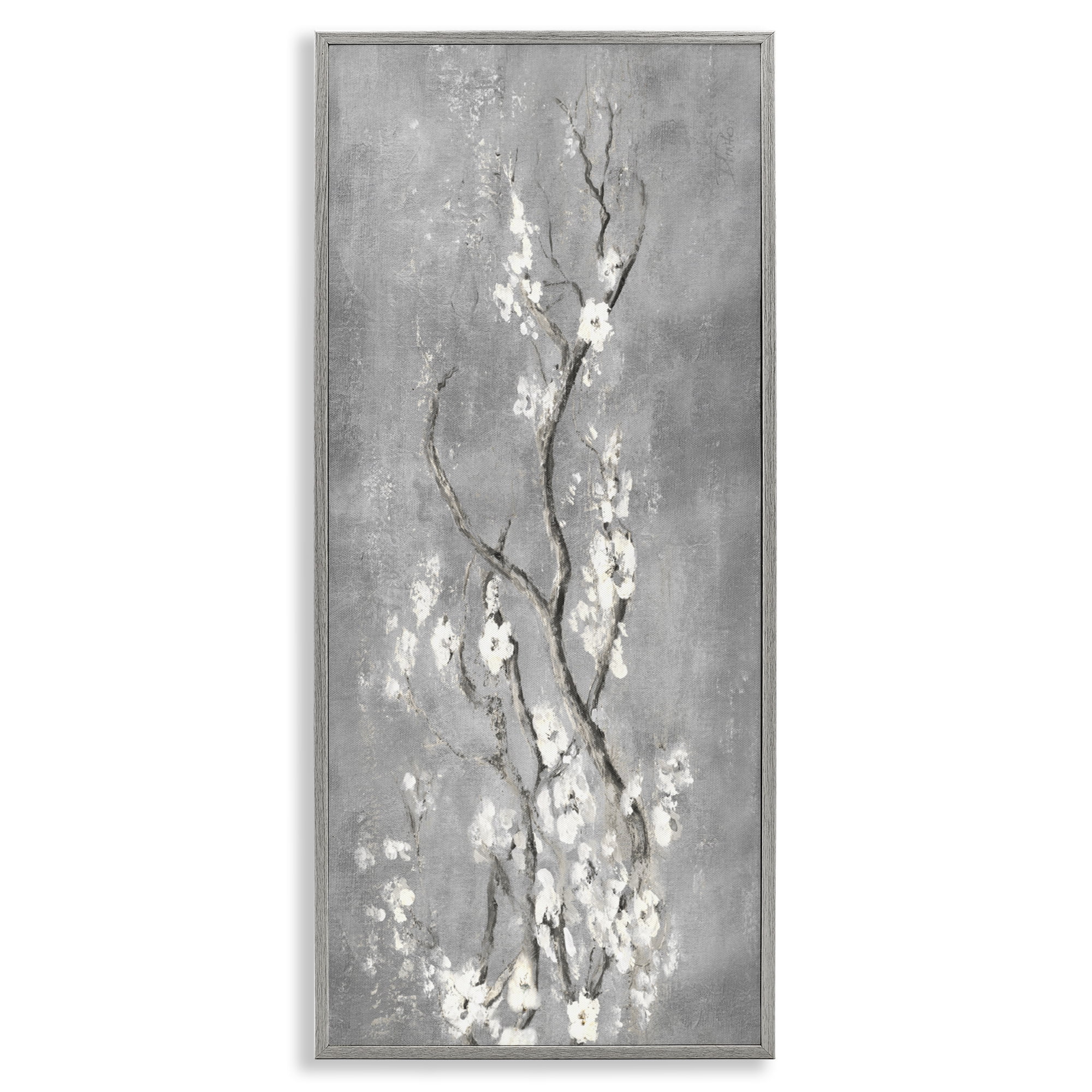 Stupell Industries White Cherry Blossoms Reaching Gray Framed Giclee Art, design by Patricia Pinto