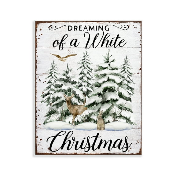 Stupell Industries White Christmas Forest Holiday Painting Unframed Art Prints Wall Art, 11 x 14