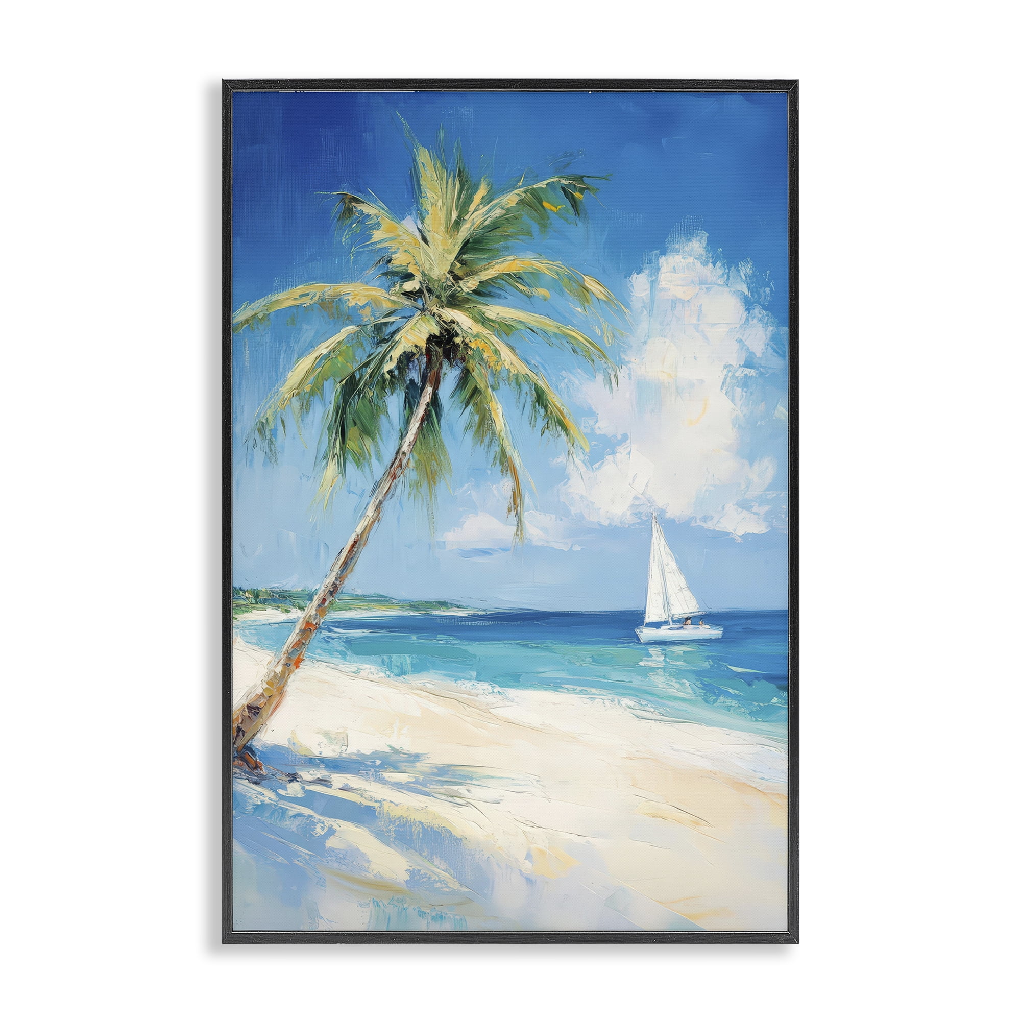 Stupell Industries White Clouds & Sails Black Framed Giclee Art, design by Petal Prints Design