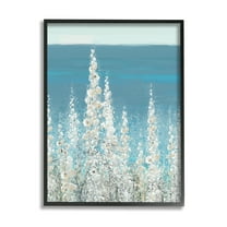 Stupell Industries White Coastal Blooms Botanical & Floral Painting Black Framed Art Print Wall Art, 11 x 14