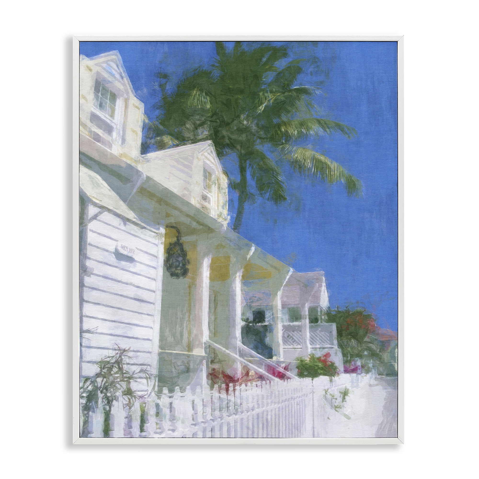 Stupell Industries White Coastal Cottage Coastal Painting White Framed Art Print Wall Art, 11 x 14