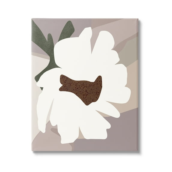 Stupell Industries White Contemporary Flower Botanical & Floral Painting Gallery Wrapped Canvas Art Print Wall Art, 16 x 20
